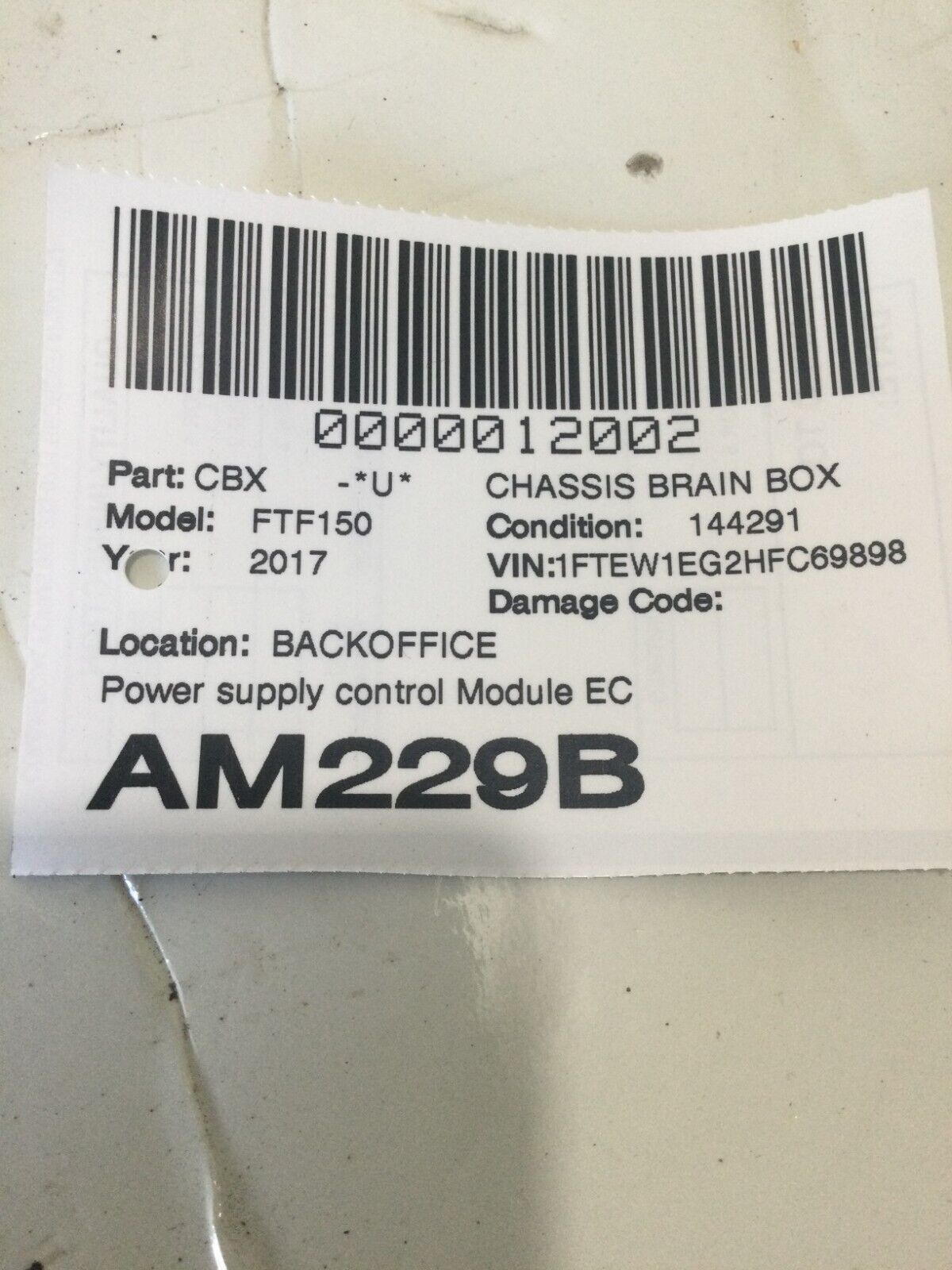 2017-2019 Ford F-150 Power Supply Voltage Stabilizer Module Unit DG9T-14B526-MA