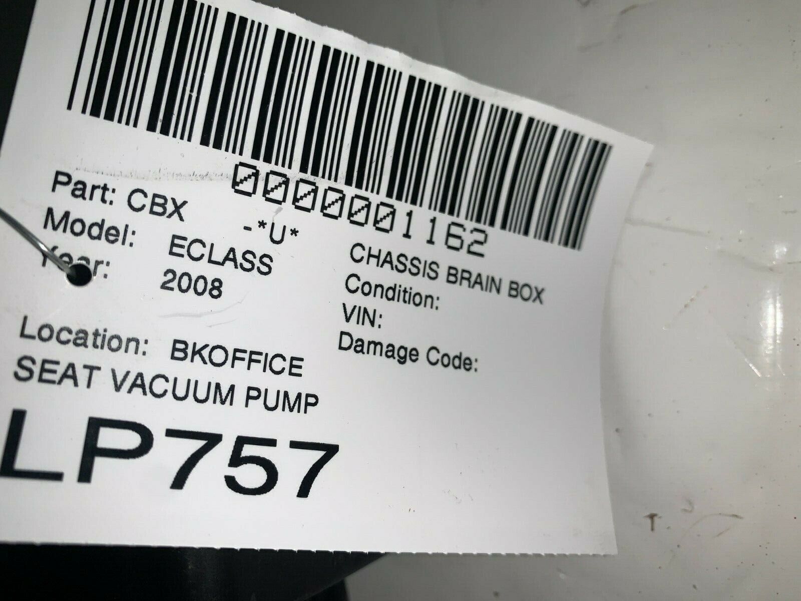 2006-2009 Mercedes Benz E-Class E320 E500 W211 Multi Contour Seat Vacuum Pump OE