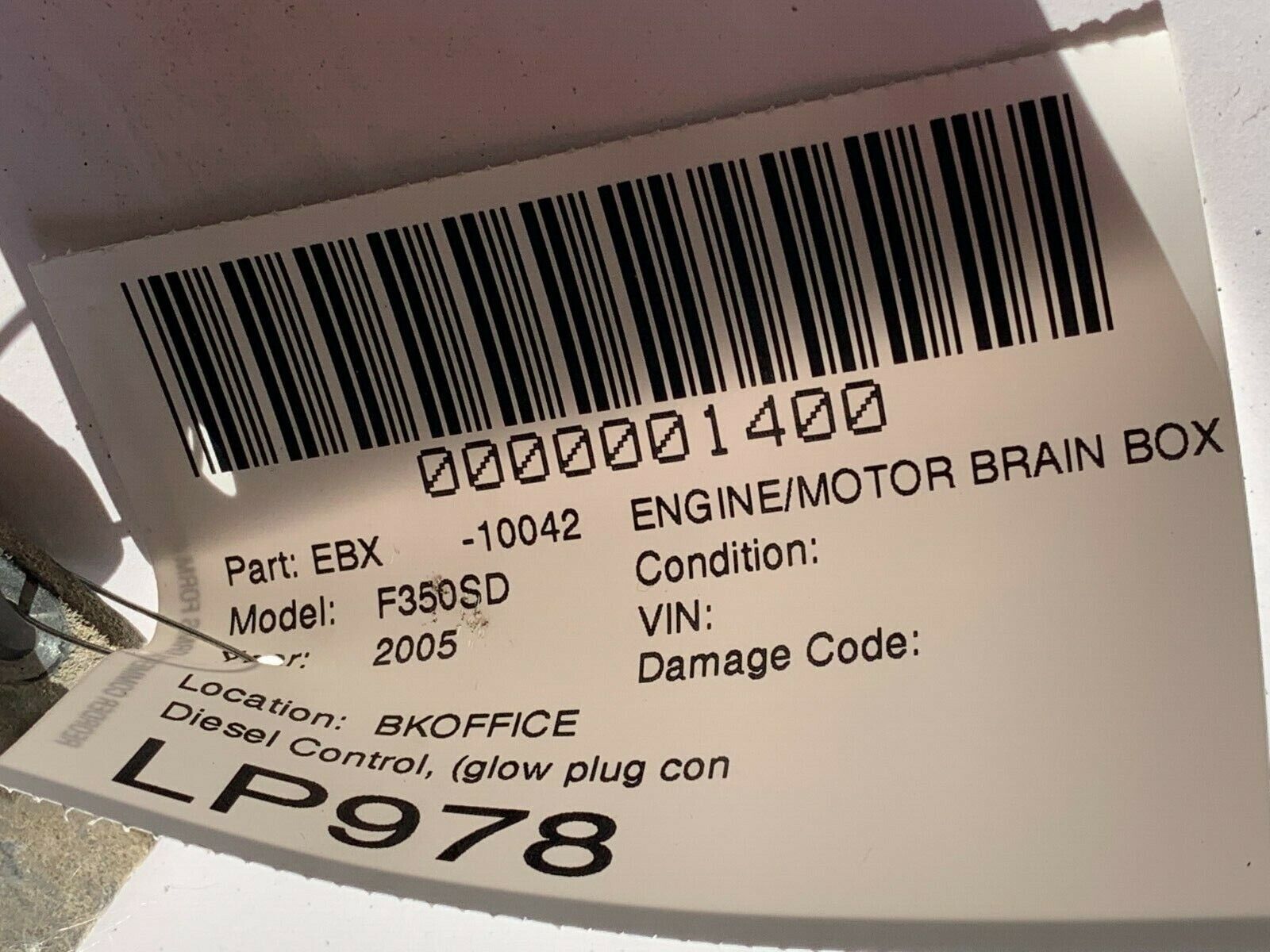2003-2007 Ford F350SD 6.0 Diesel Engine Glow Plug Control Module 1828565C