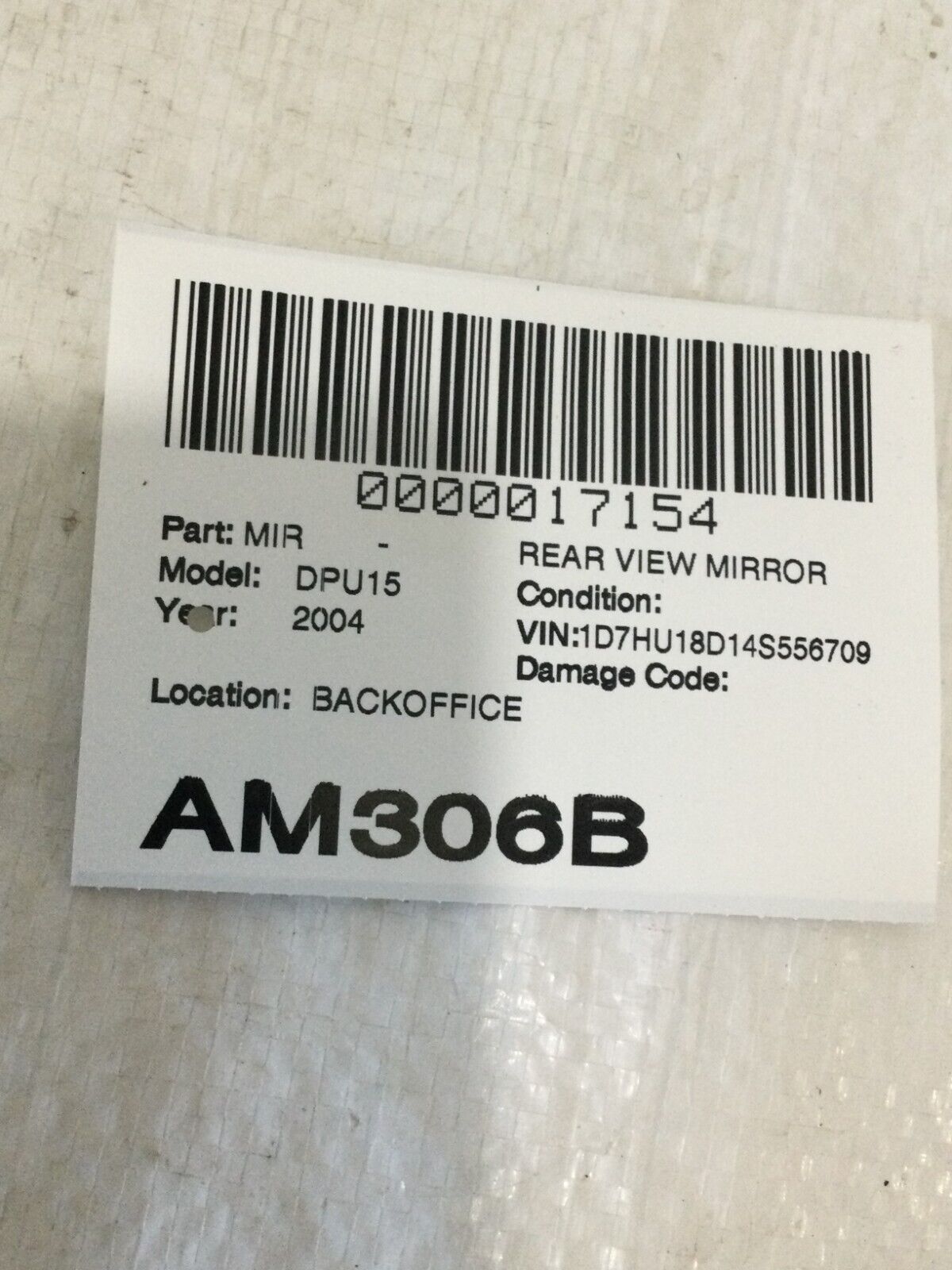 2004 Dodge Ram 1500 Auto Dim Interior Rear View Mirror OEM