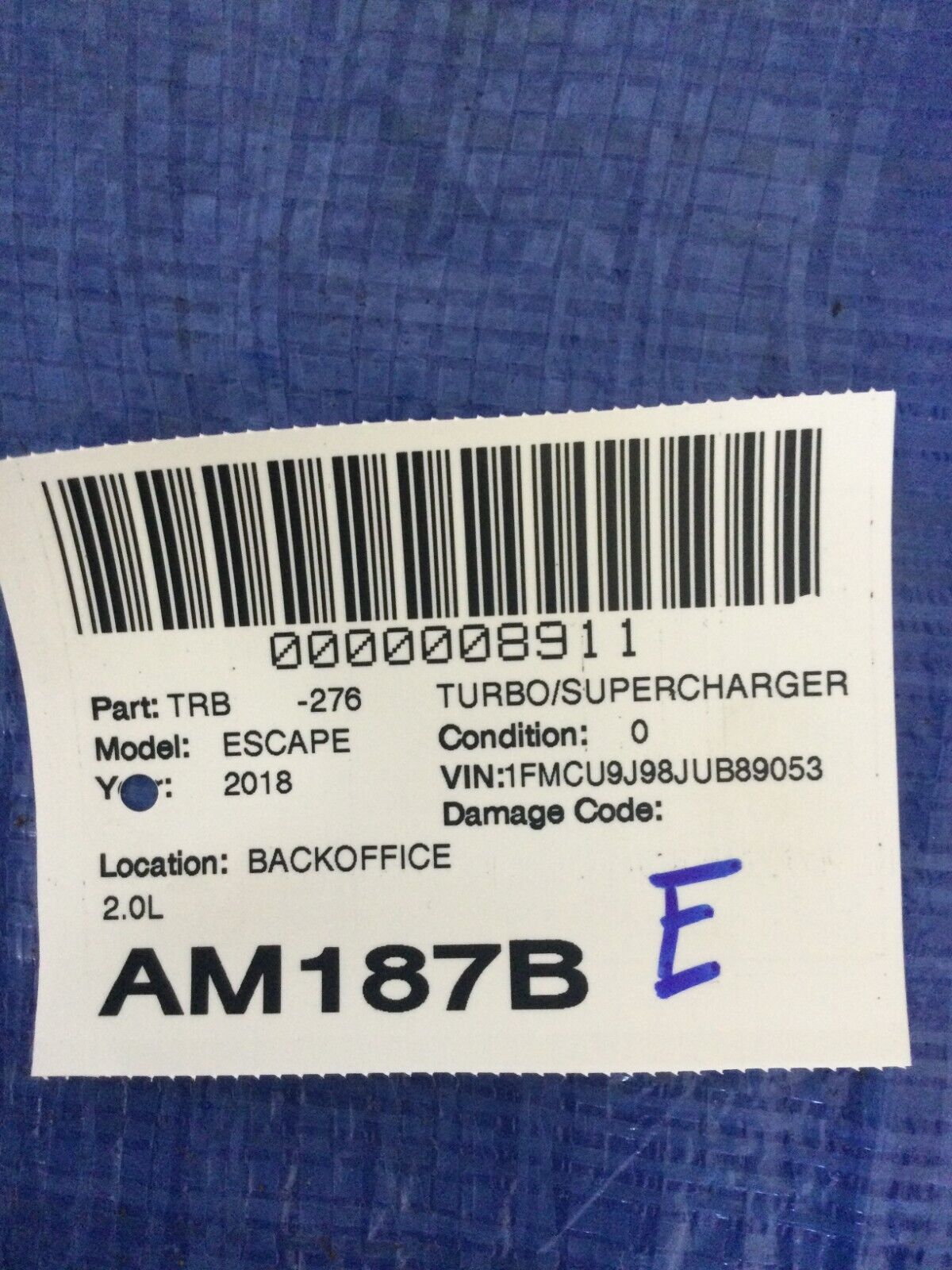2018 Ford Escape 2.0L Turbo Supercharger OEM