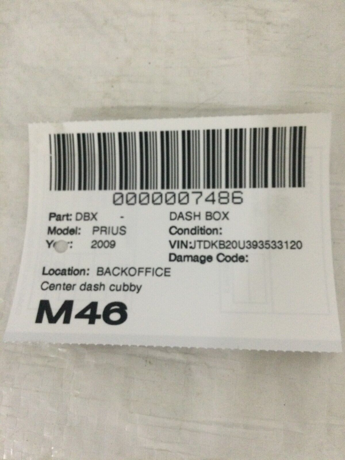 2001-2009 Toyota Prius Dash Stereo Bin Din Box 55521-30170 OEM