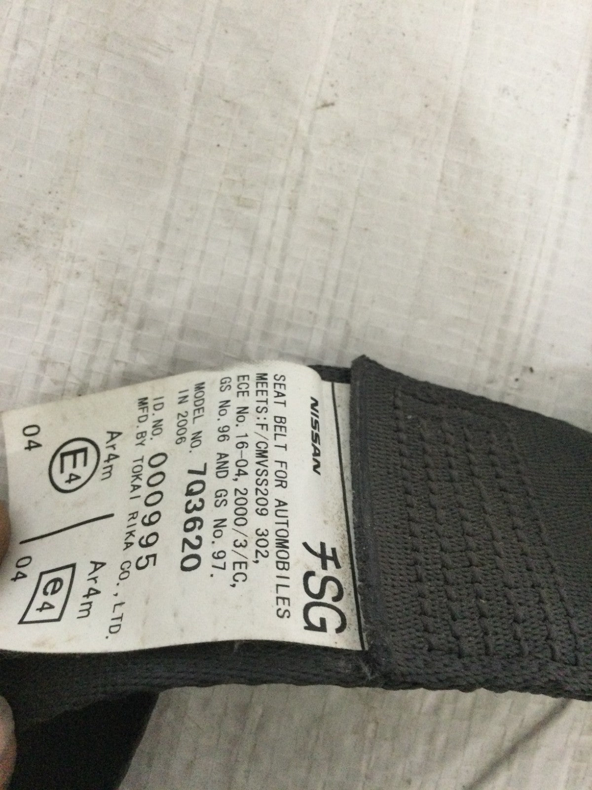 2007 Infiniti G35 Rear Right Passenger Side Seat Belt OEM 7Q3620