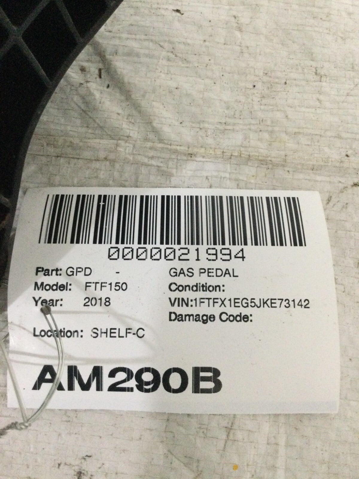 2018 Ford F-150 Accelerator Gas Pedal OEM FL349F836AB