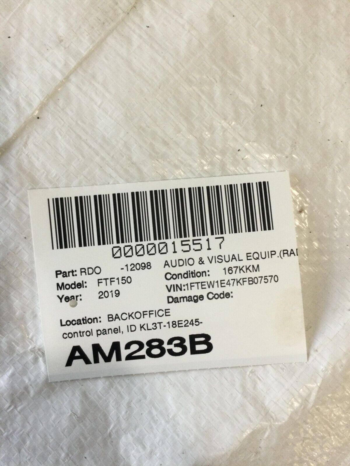 2019-2020 Ford F150 8" Touch Screen Radio Control Climate Control Bezel OEM