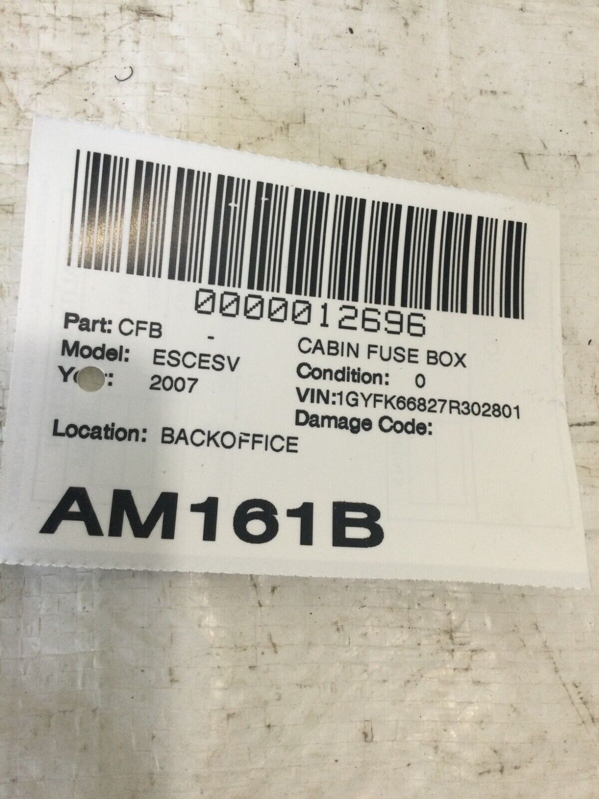 2007-2009 Cadillac Escalade  ESV Inertior Cabin Fuse Box 15925044_02 OEM