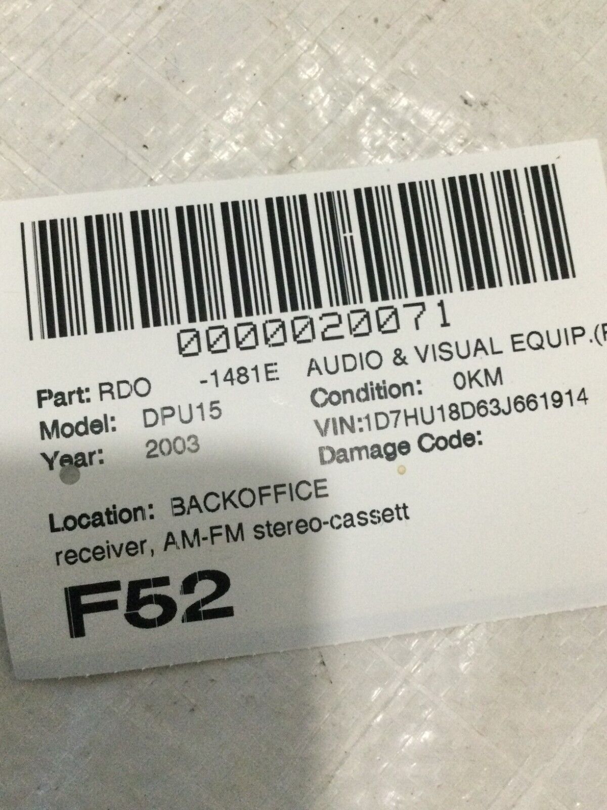 2003-2007 Chrysler Dodge Jeep Ram 2500 P05091556AD OEM Radio CD Player