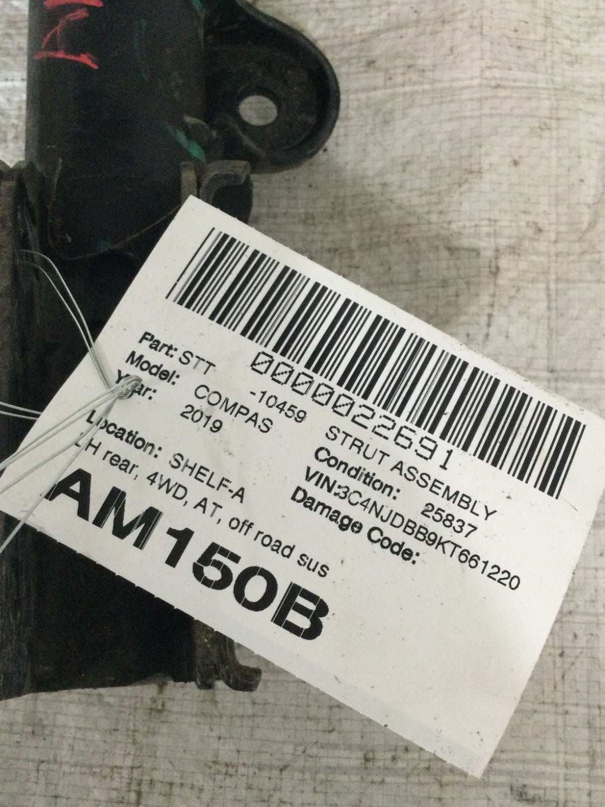 2019 Jeep Compass Rear Left Side Strut Shock OEM 68257771AB