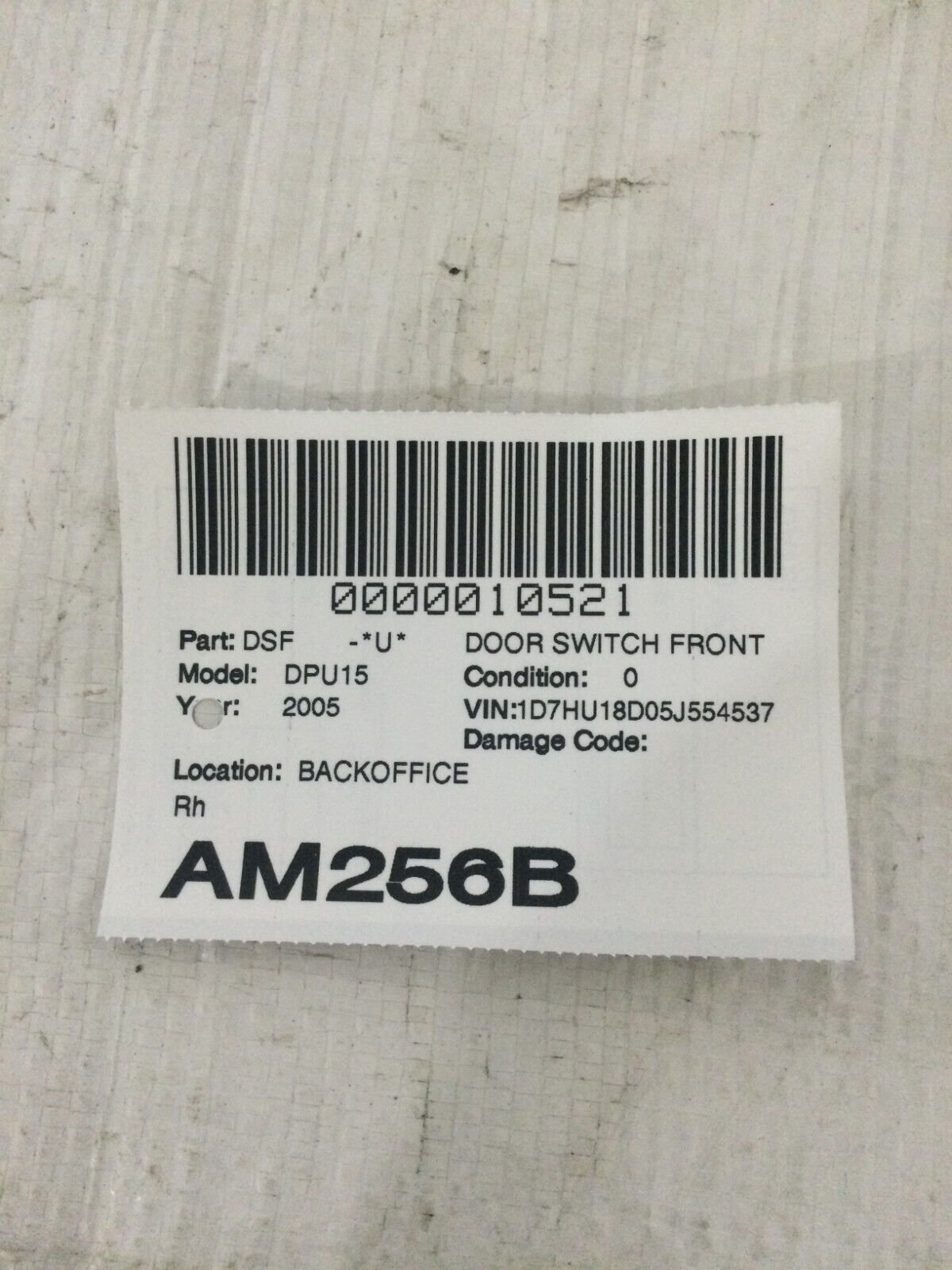 2005 Dodge Ram 1500 Front Right Passenger Door Switch OEM