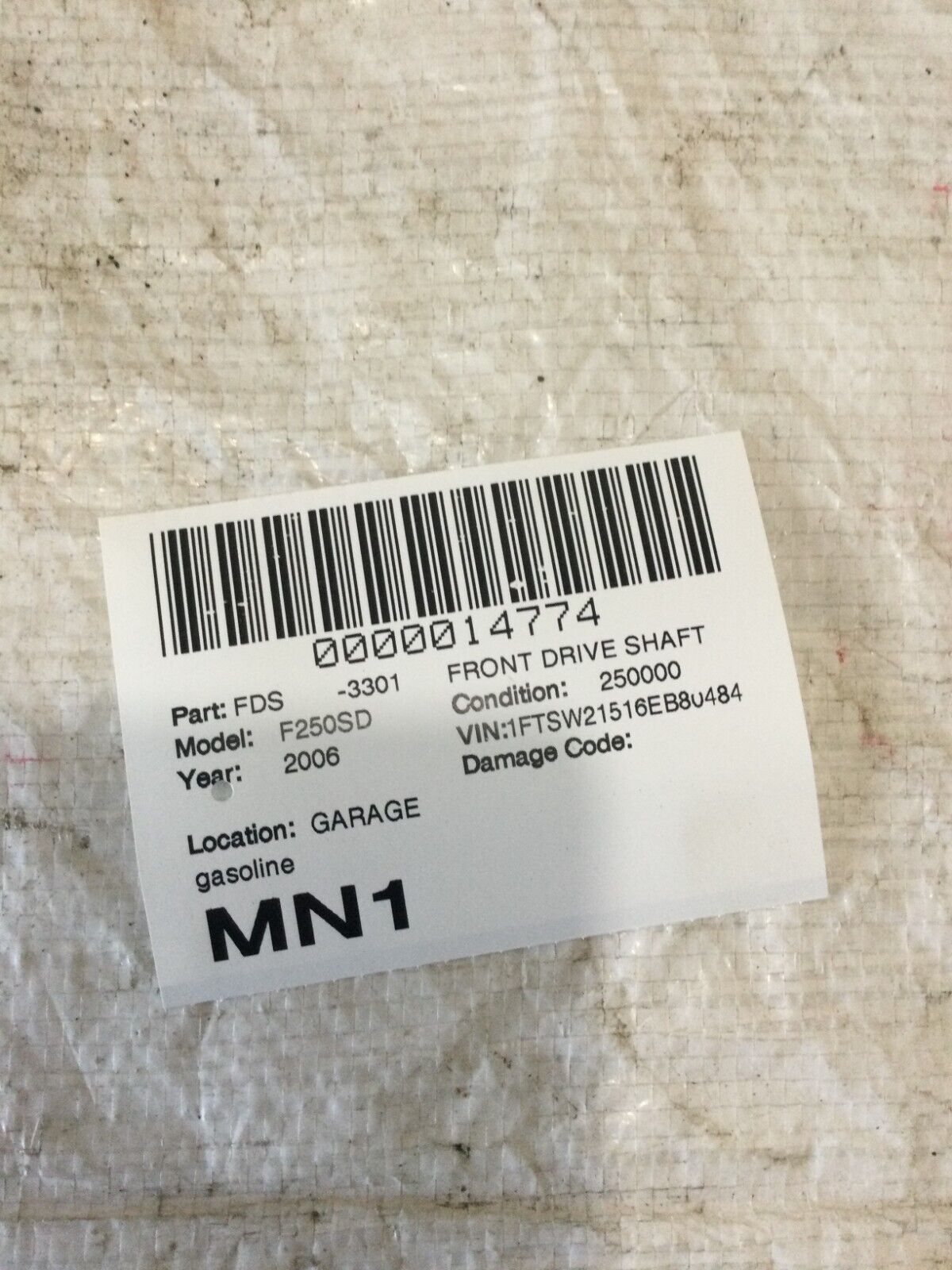 2006 Ford F-250 SD Front Drive Shaft  OEM
