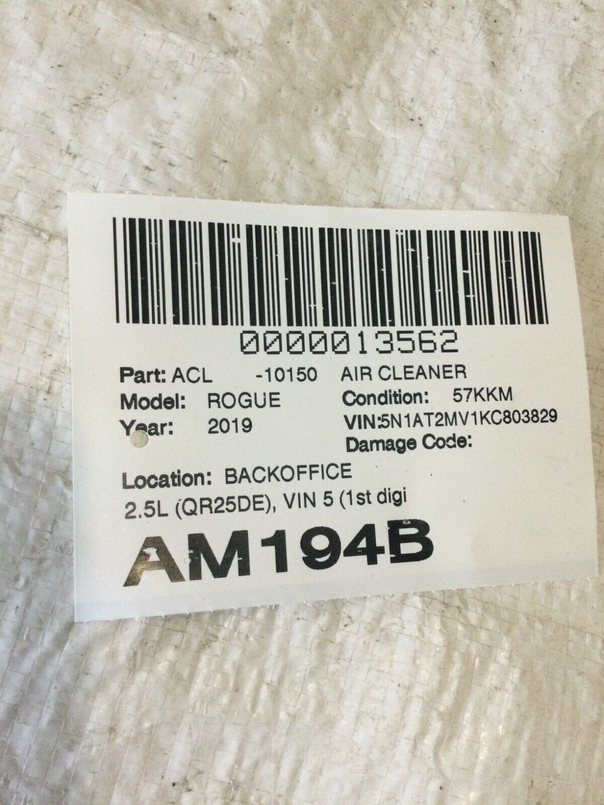 2019 Nissan Rogue Air Cleaner Intake-duct Hose Tube T40 4BA1A