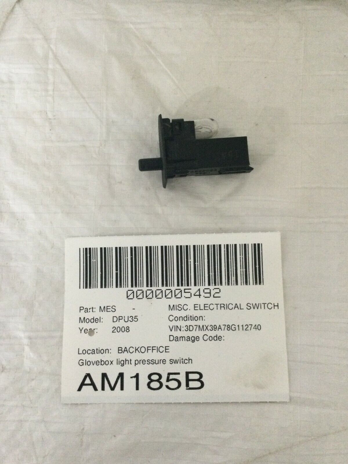 2006-2008 Dodge Ram 3500 Glovebox Light Pressure Switch OEM