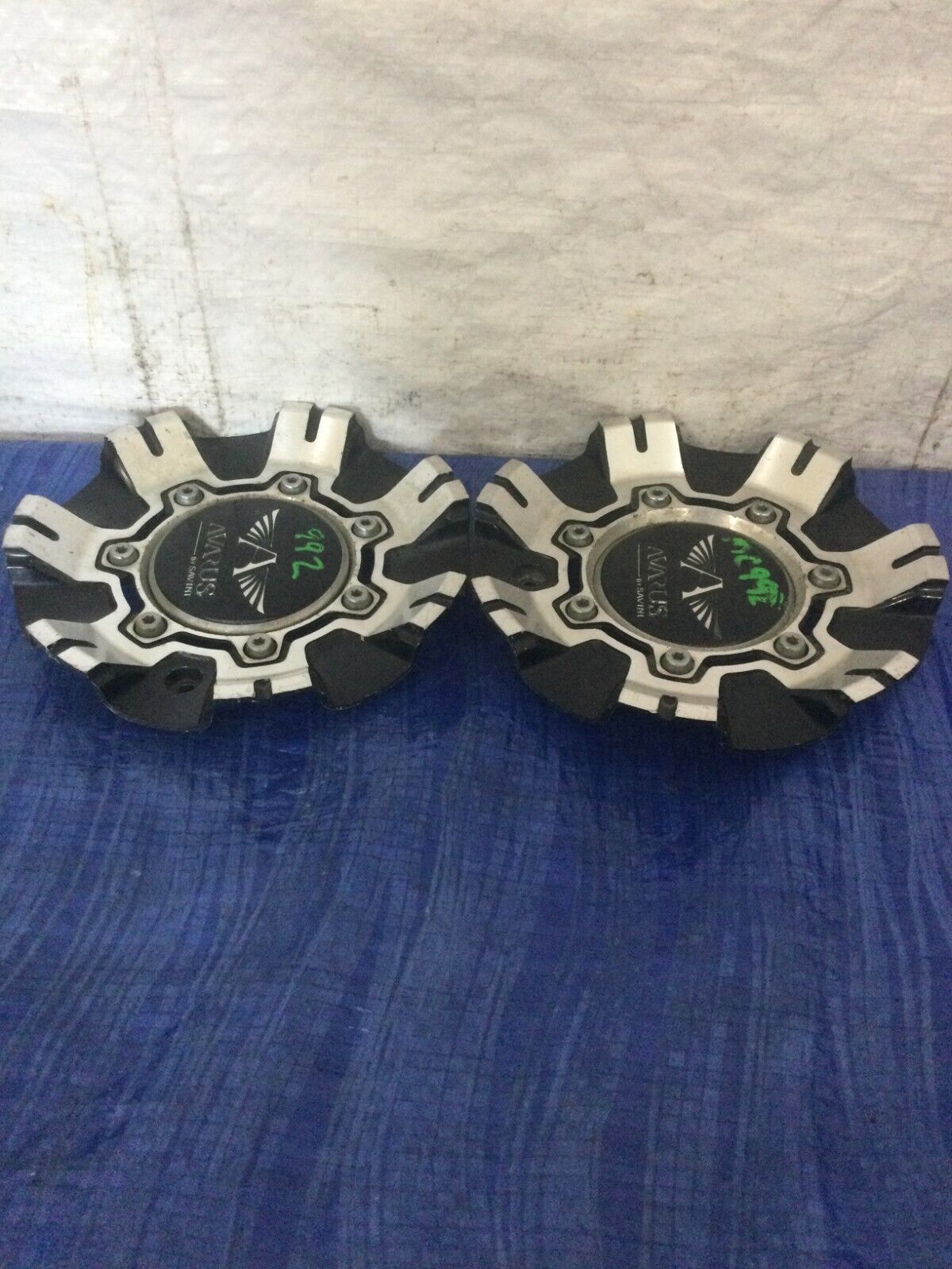 Avarus by Savini Chrome / Black Custom Wheel Center Cap M-355-2 (2 CAPS)