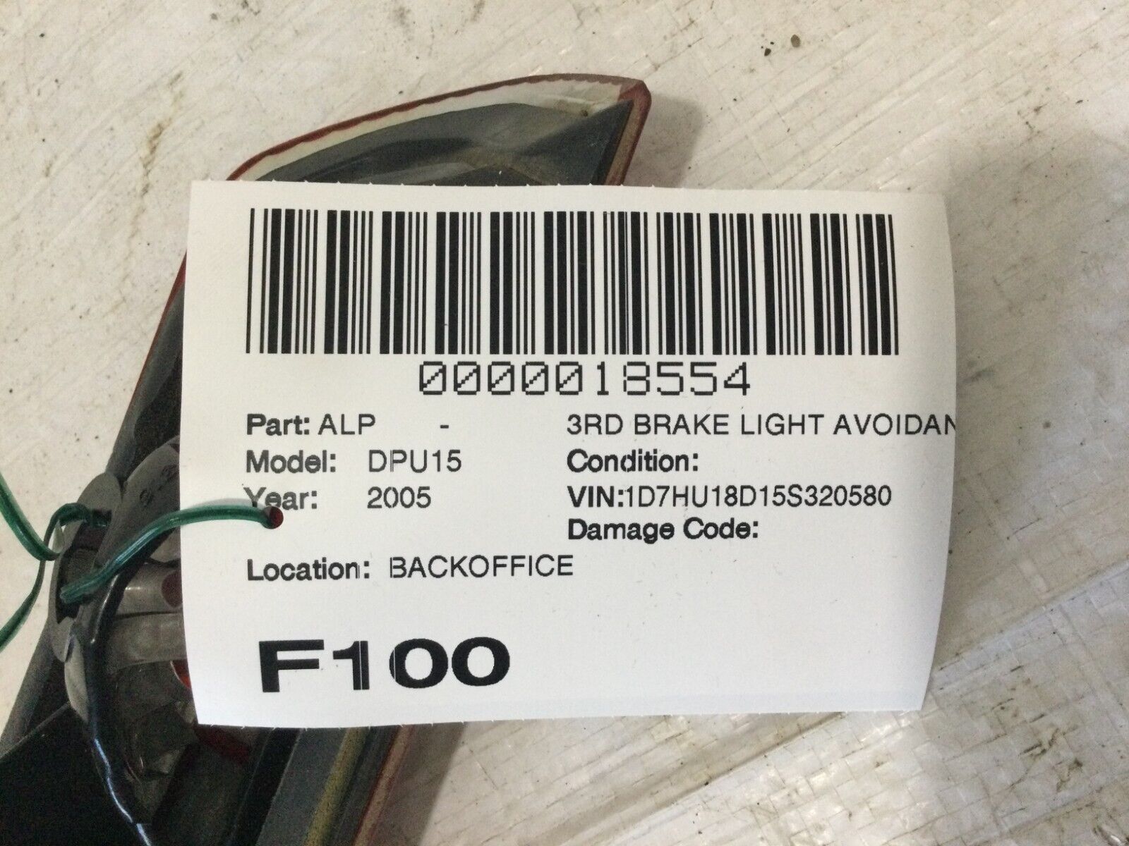 2002-2005 Dodge Ram 1500 Third 3rd Brake Light OEM