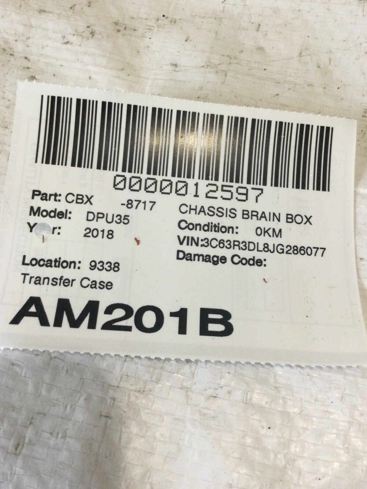 2018 Ram 3500 Transfer Case Control Module OEM 68250127AB