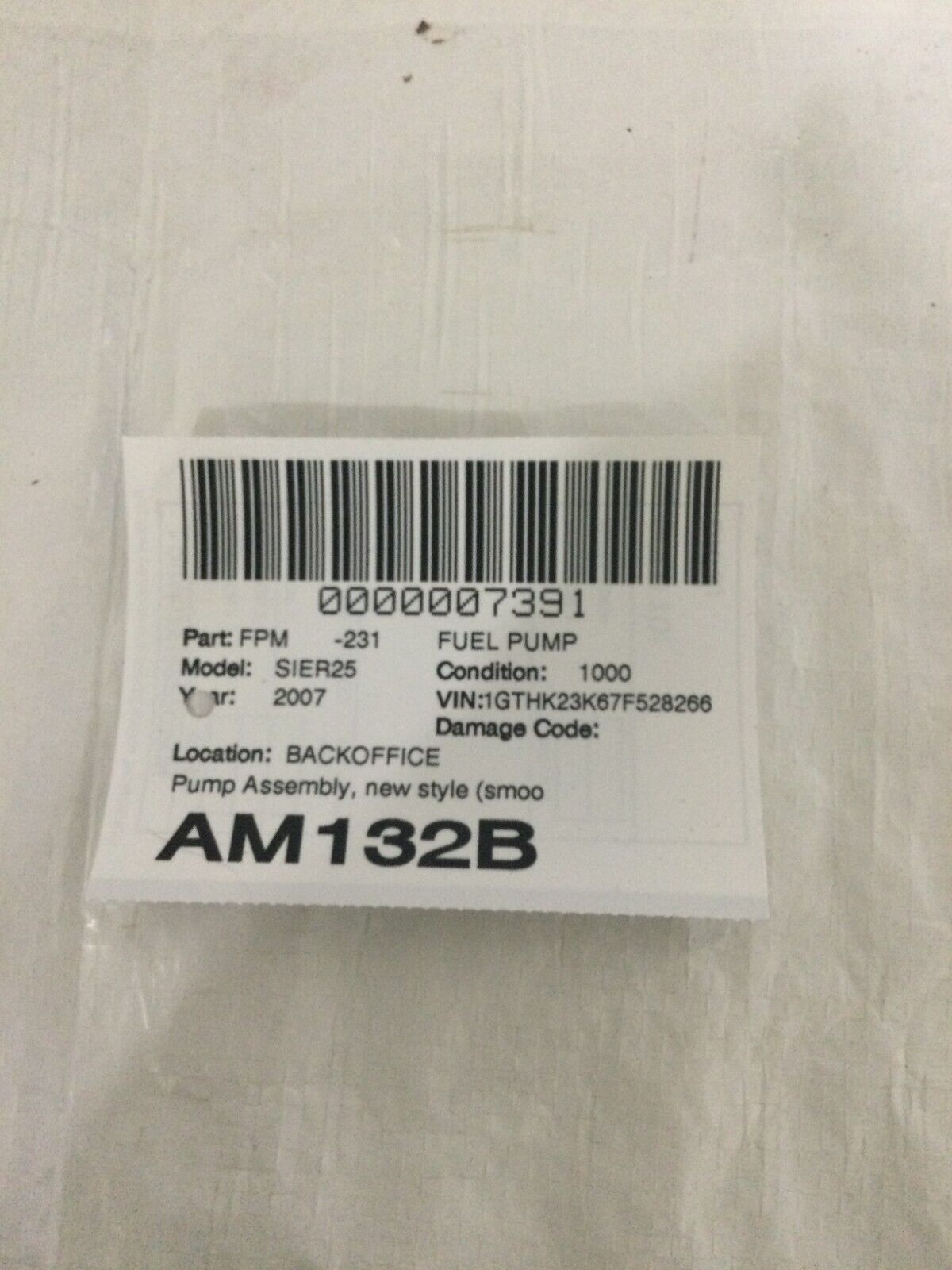 2007 GMC Sierra 2500HD 6.0L Fuel Pump Assembly OEM