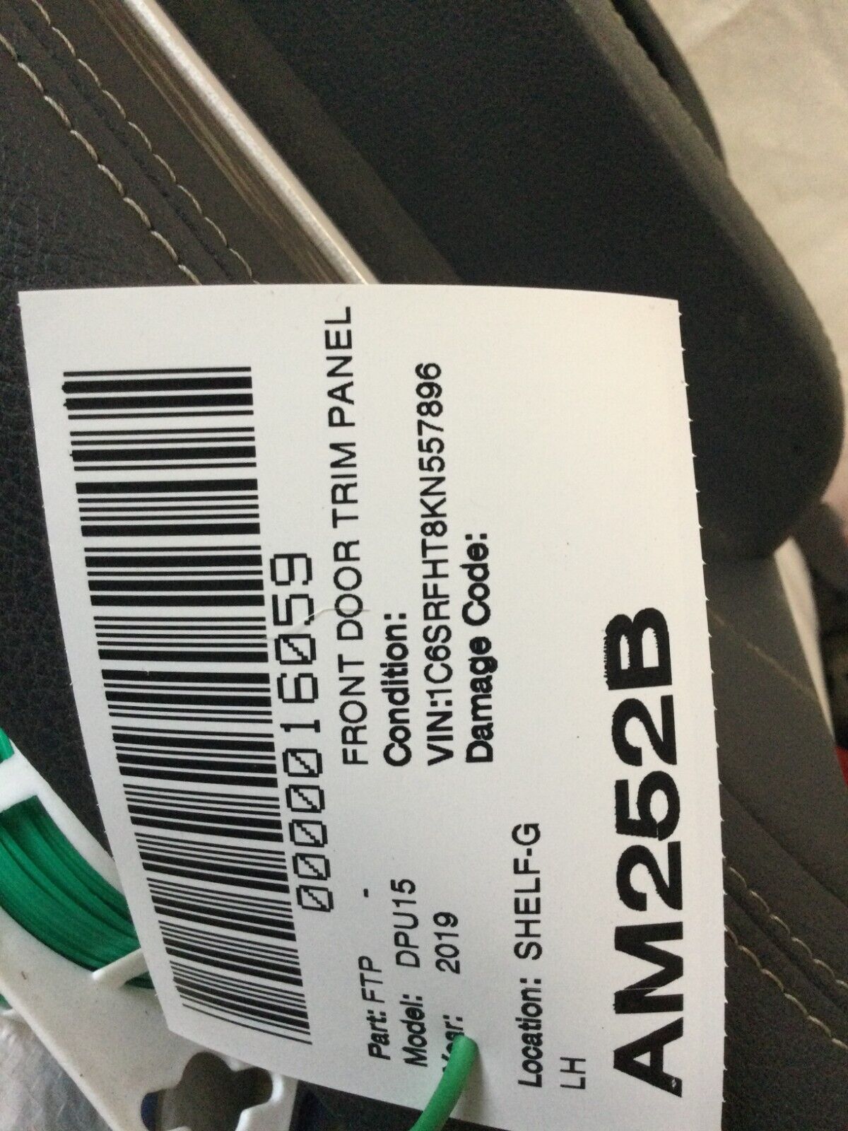 2019-2023 Ram 1500 Limited Crew Cab Front Left Door Trim Panel OEM LH