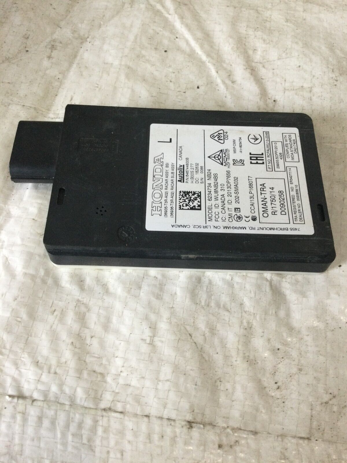 2019-2022 Acura ILX Driver Side Blind Spot Radar Sensor 36935-T3R-A02 OEM