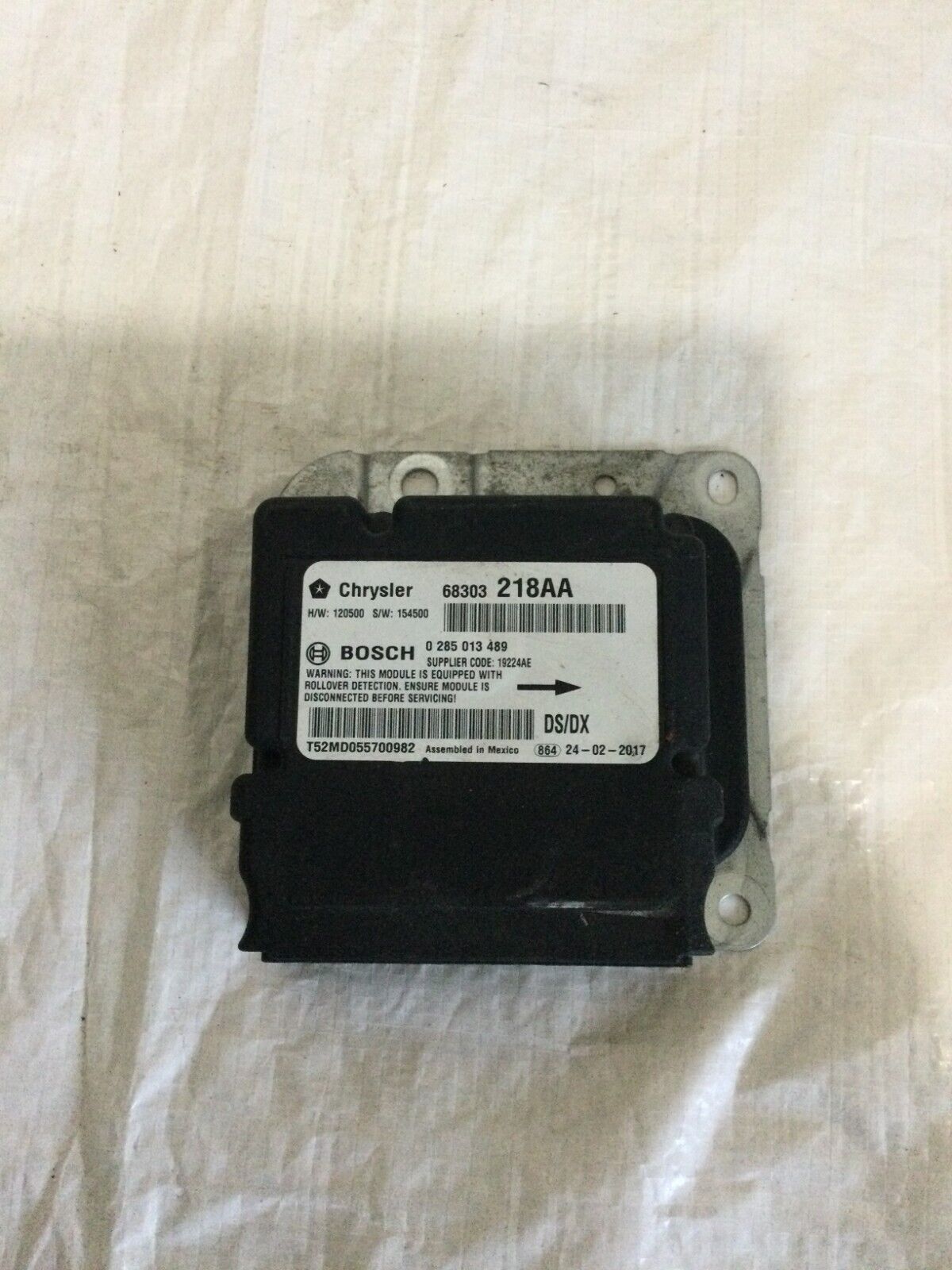 2017 Ram 1500 SRS Control Module 68303218AA OEM