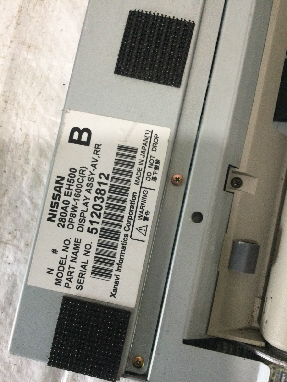 2006 Infiniti M45 Rear Roof Entertainment Display Screen 280A0-EH500 OEM