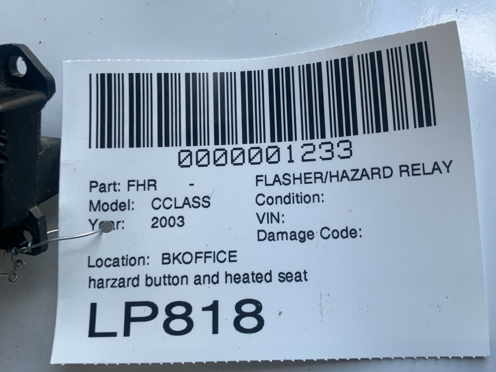 2001-2005 Mercedes-Benz A203 C240 C230 C320 Heated Hazard Switch OEM 2038217458