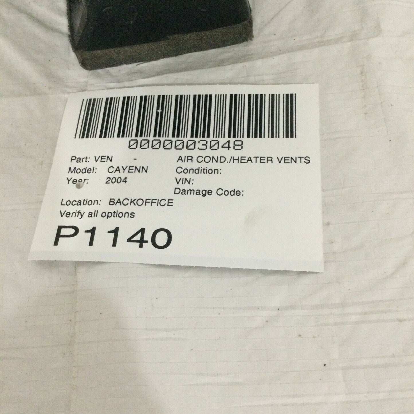 2003-2006 Porsche Cayenne Front Right  A/C Heater Air Vent OEM