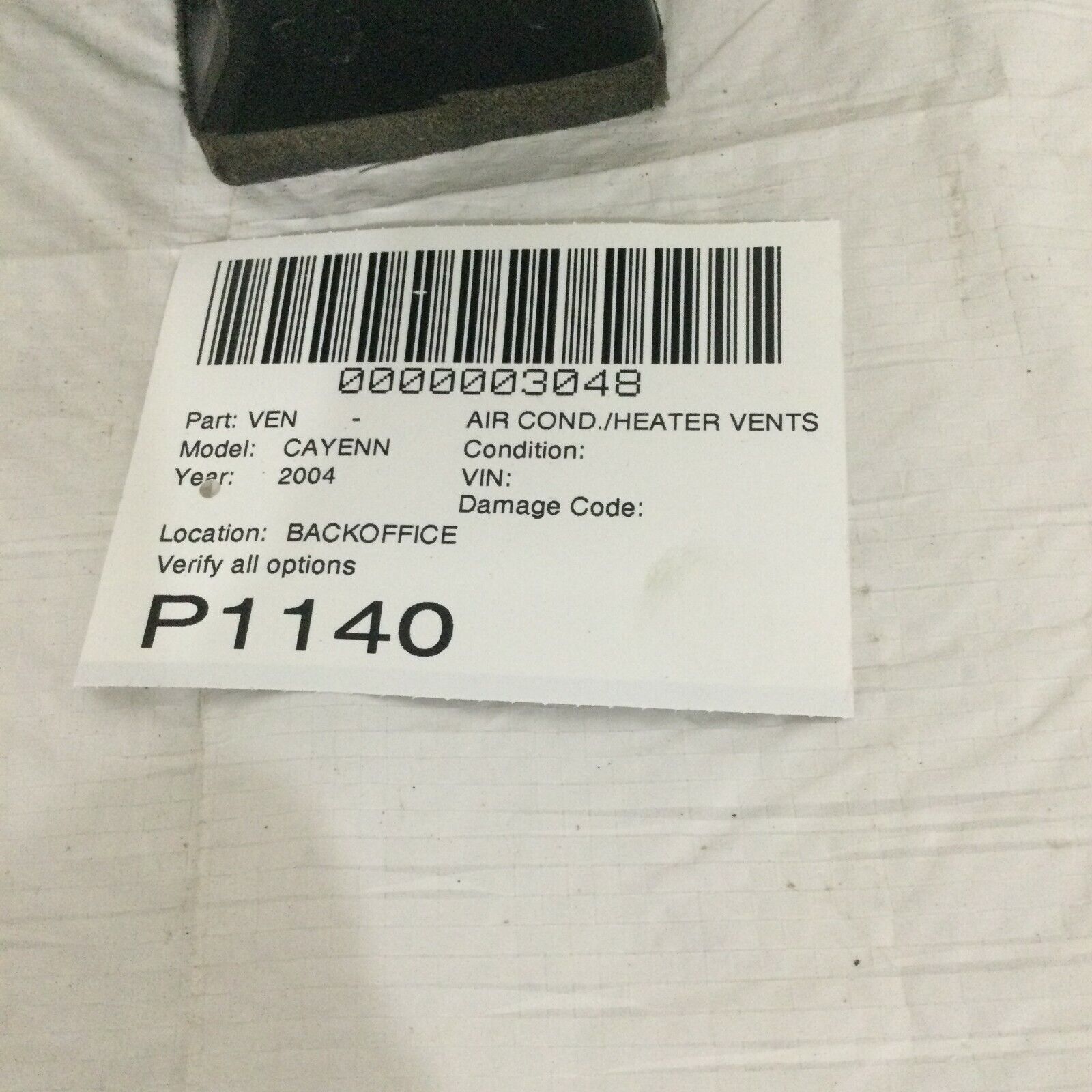 2003-2006 Porsche Cayenne Front Right  A/C Heater Air Vent OEM