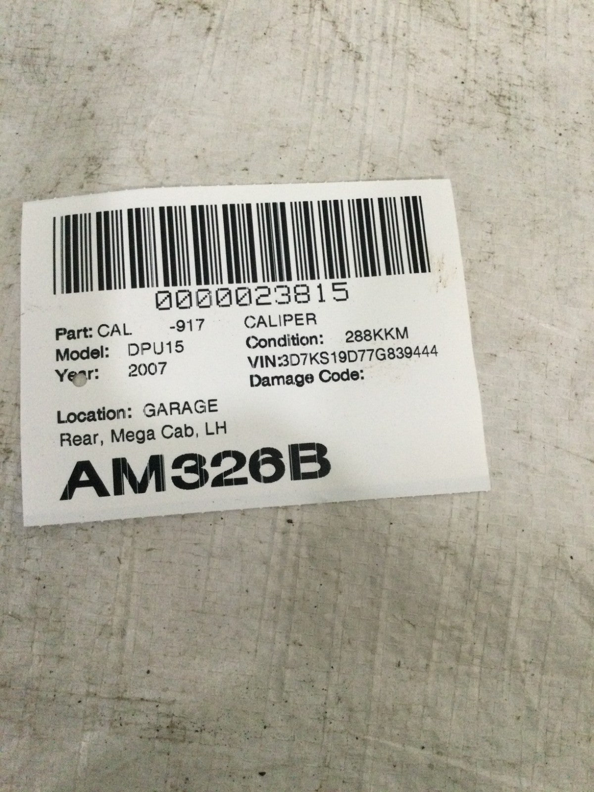 2007 Dodge Ram 1500 Rear Left Brake Caliper OEM