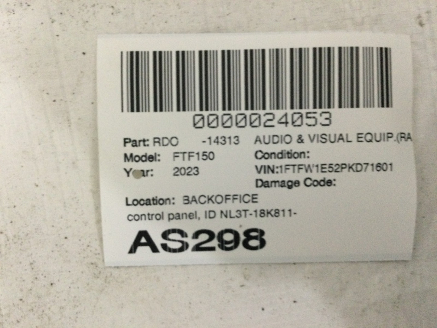 2023 Ford F-150 Radio Control Panel OEM NL3T-18K8110-AAW