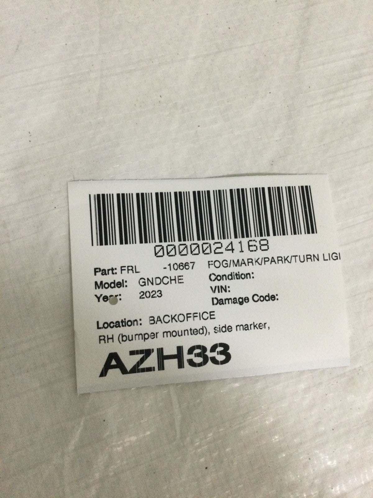 2021 - 2023 Jeep Grand Cherokee Fog Light RH Right Side LED OEM