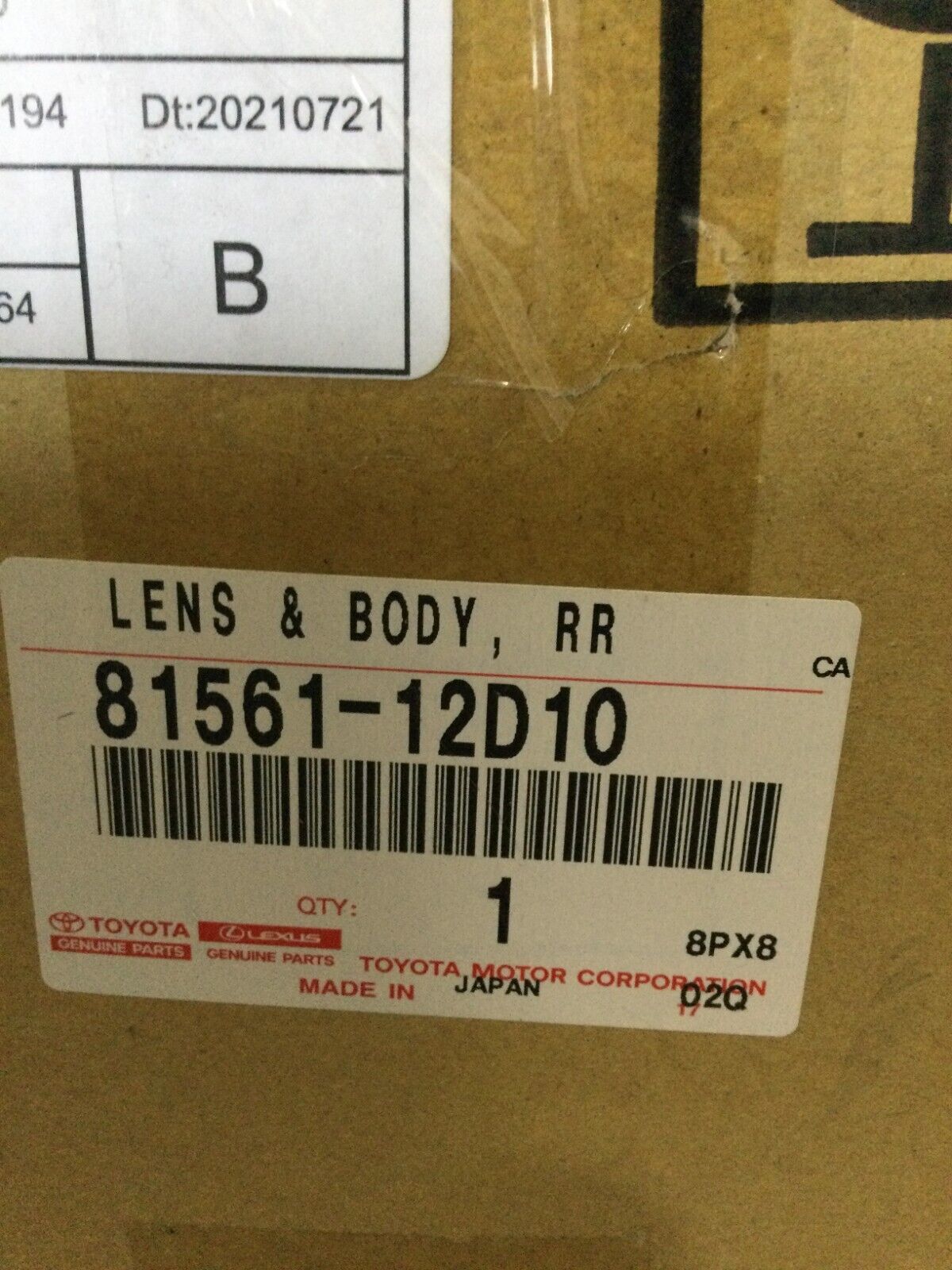 2022 Toyota Corolla Sdn 4Dr Driver Side Tail Light Lamp Taillight 81561-12D10 LH