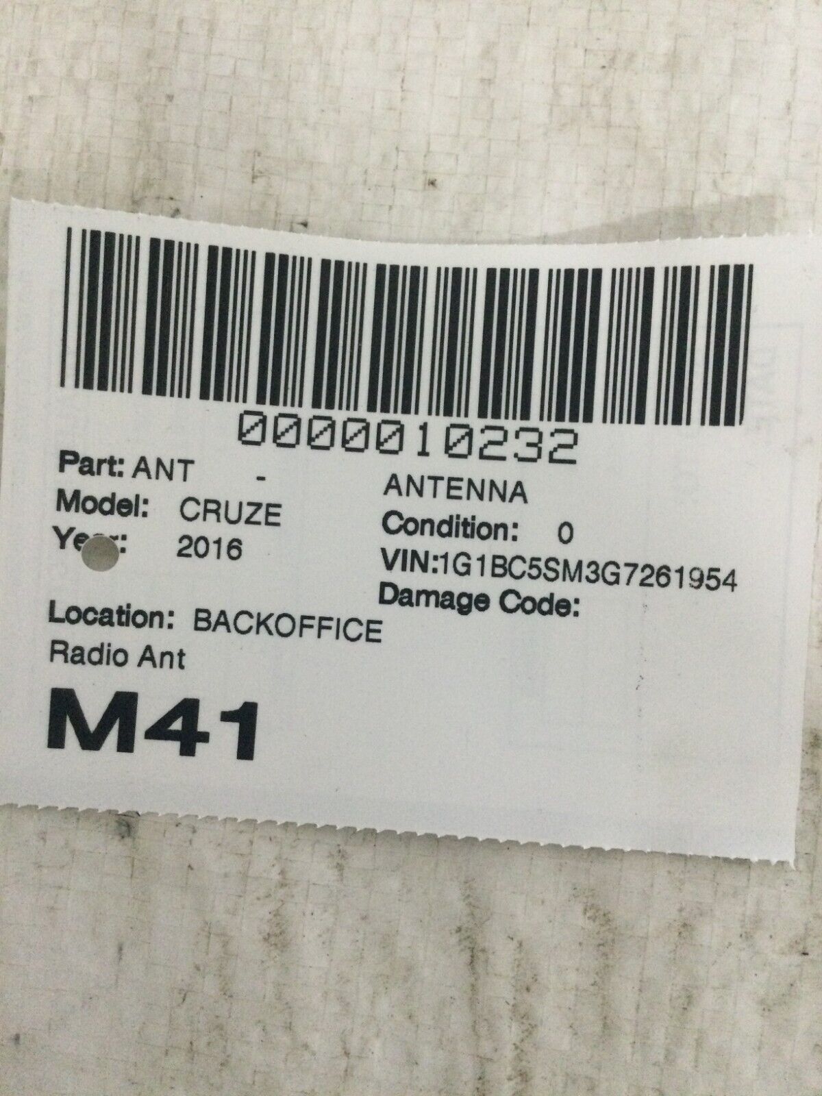2016-2019 Chevrolet Cruze Radio Antenna Amp Amplifier OEM 39040160