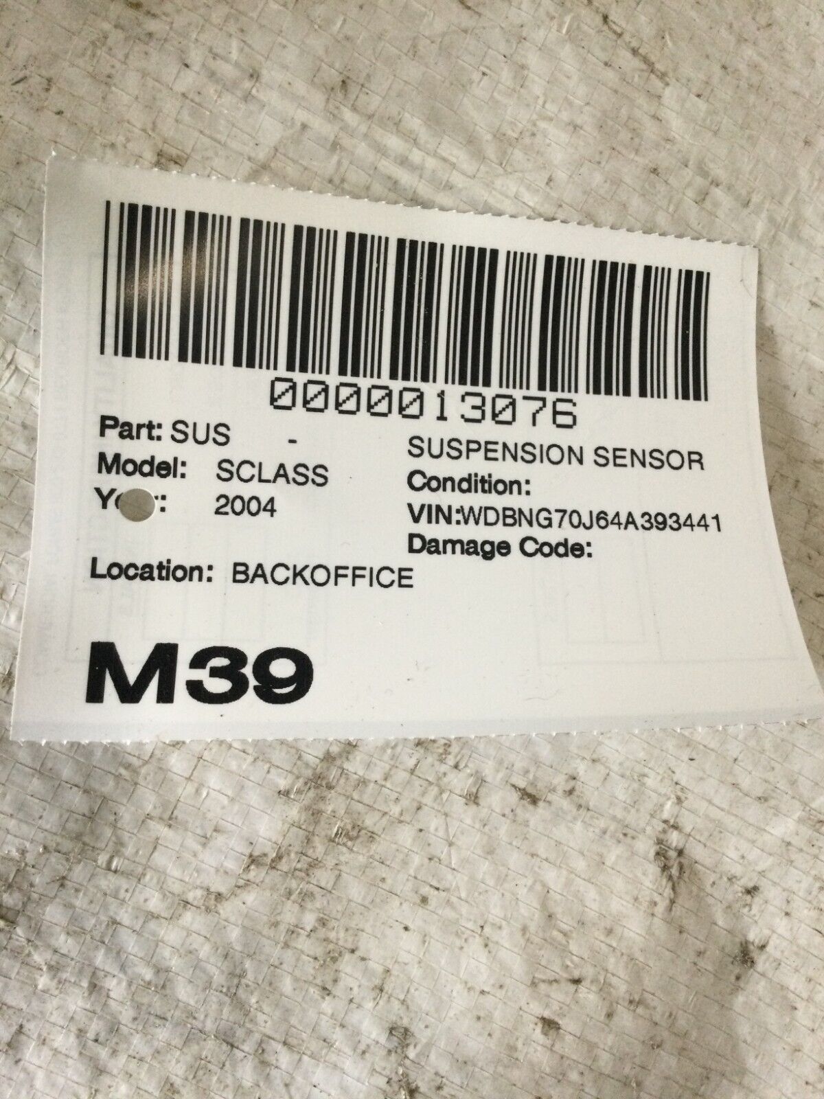 2004 Mercedes Benz S Class S430 Yaw Rate Acceleration Sensor Unit 0025426918 OEM