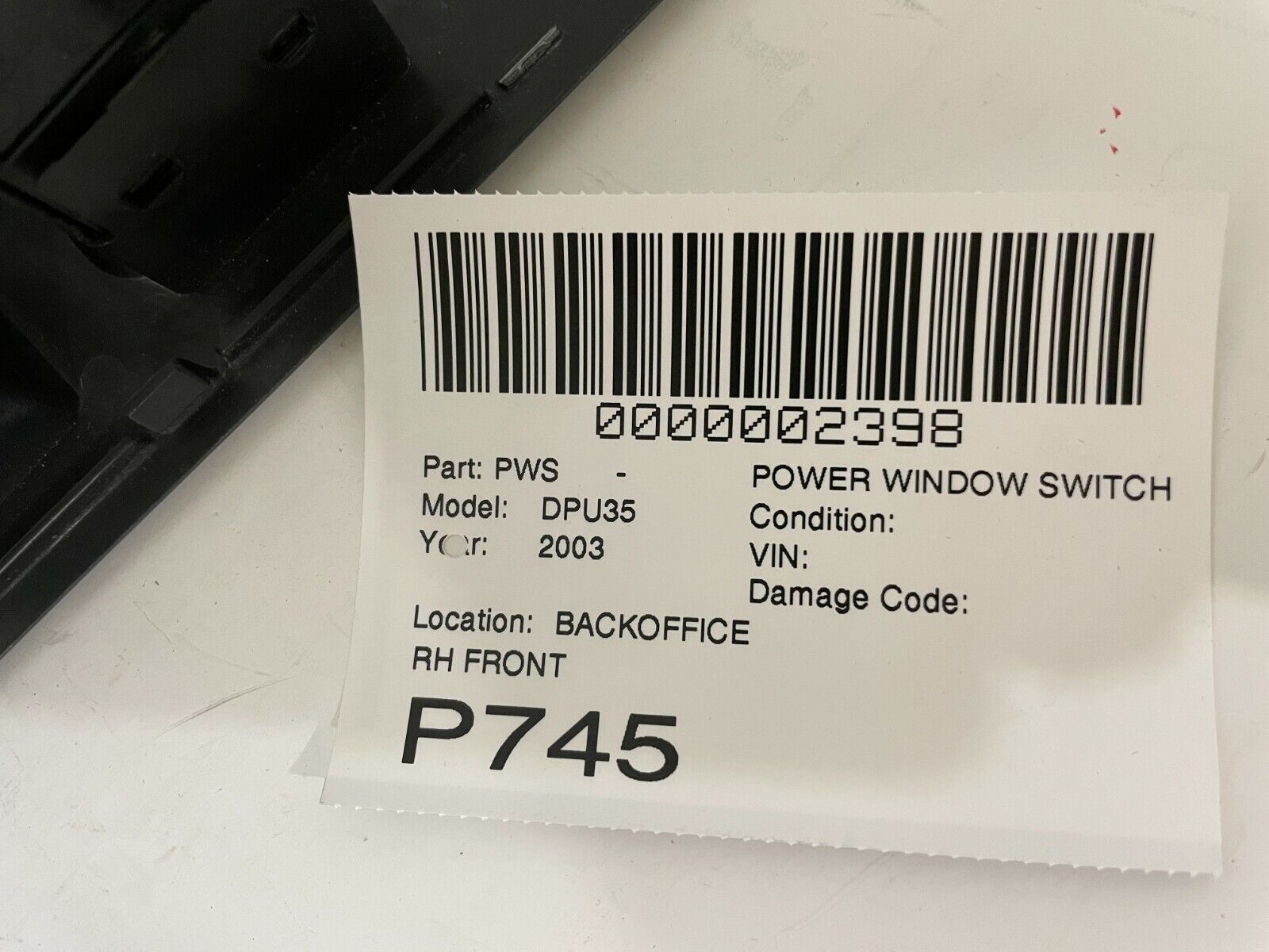 2003 Dodge Ram 3500 Front Right Passenger Window Switch OEM