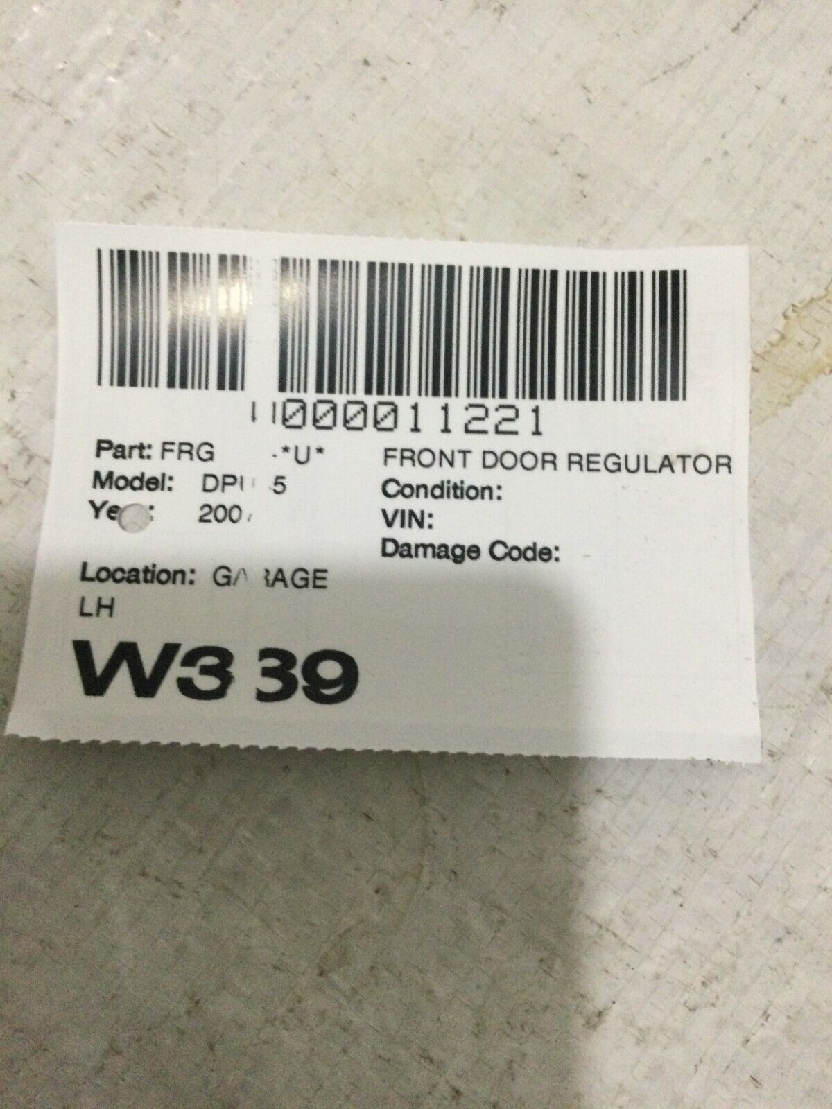 2007 Dodge Ram 1500 Front Left Window Regualtor Motor OEM