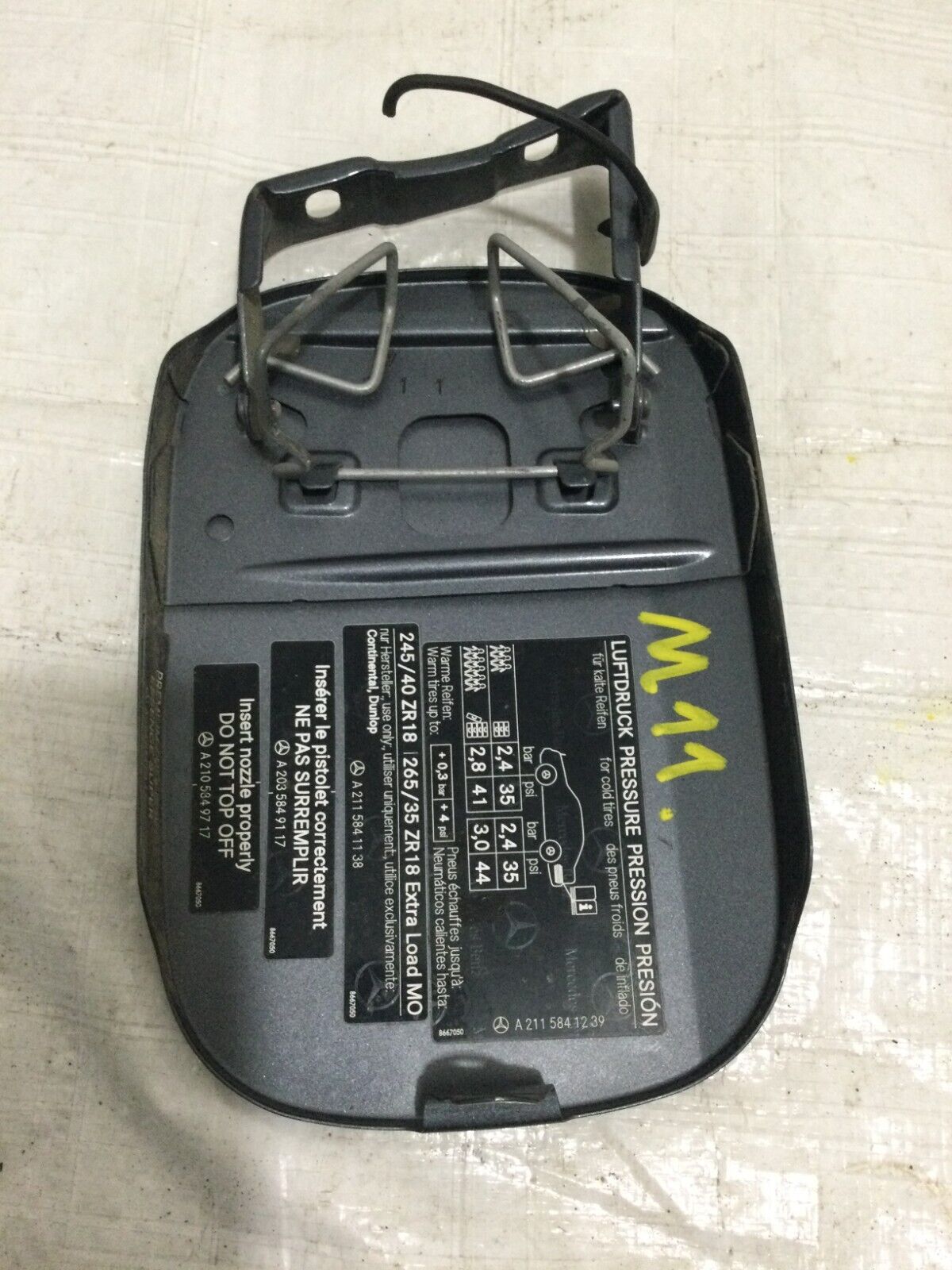 03-06 Mercedes W211 E55 AMG E500 Fuel Gas Tank Lid Door GRAY 2117500206 OEM