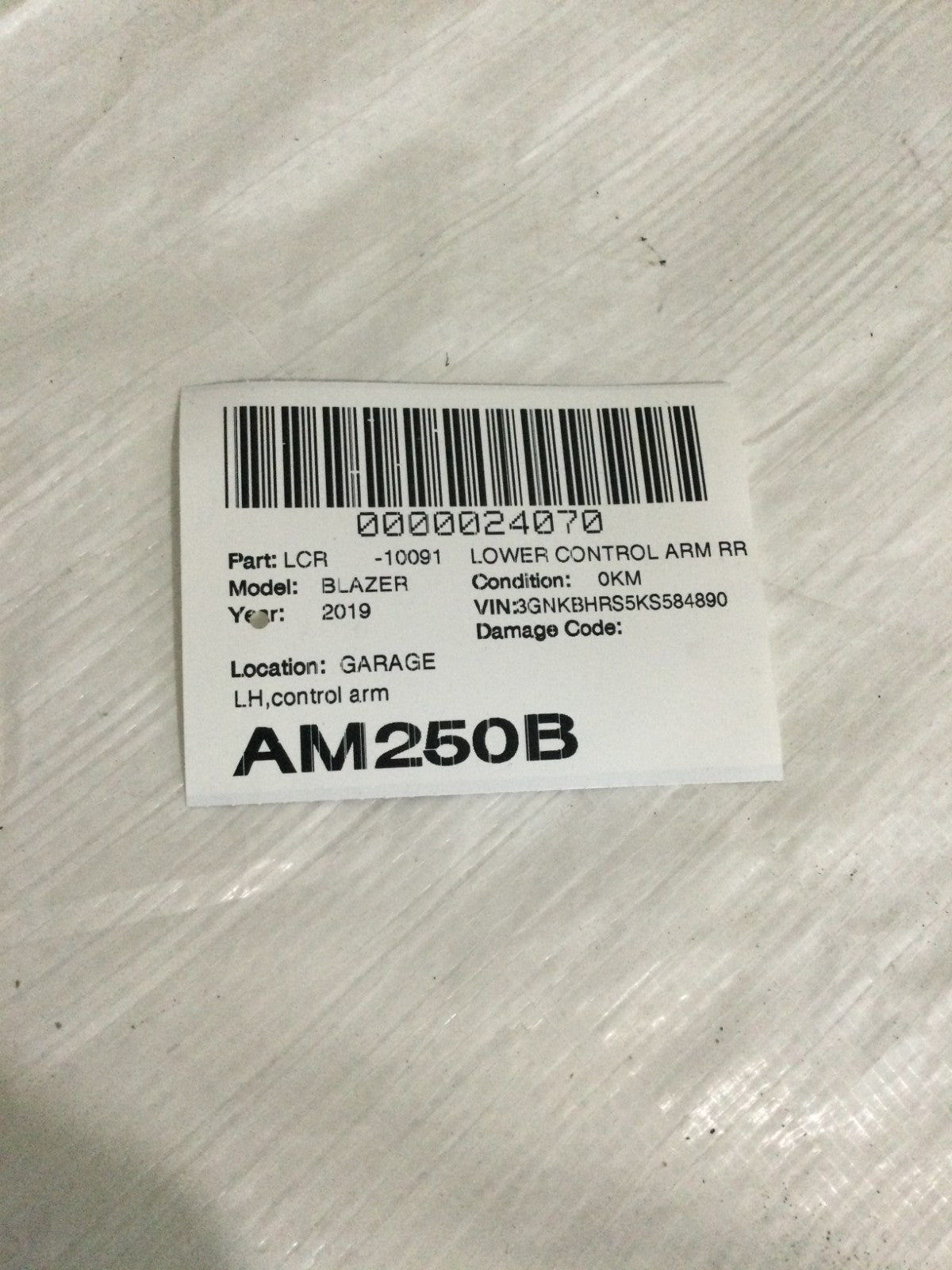2019 Chevrolet Blazer Rear Left Lower Control Arm OEM