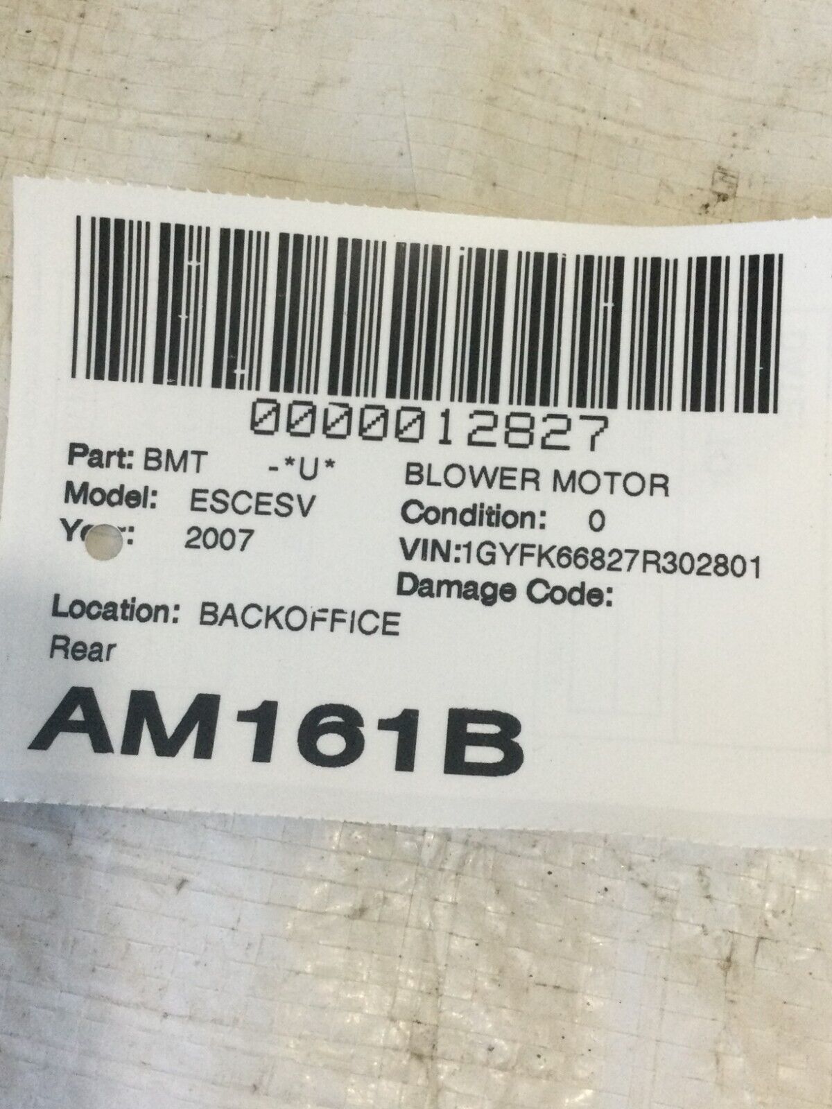 2007-2009 Cadillac Escalade ESV Rear Blower Motor OEM 52419692 OEM