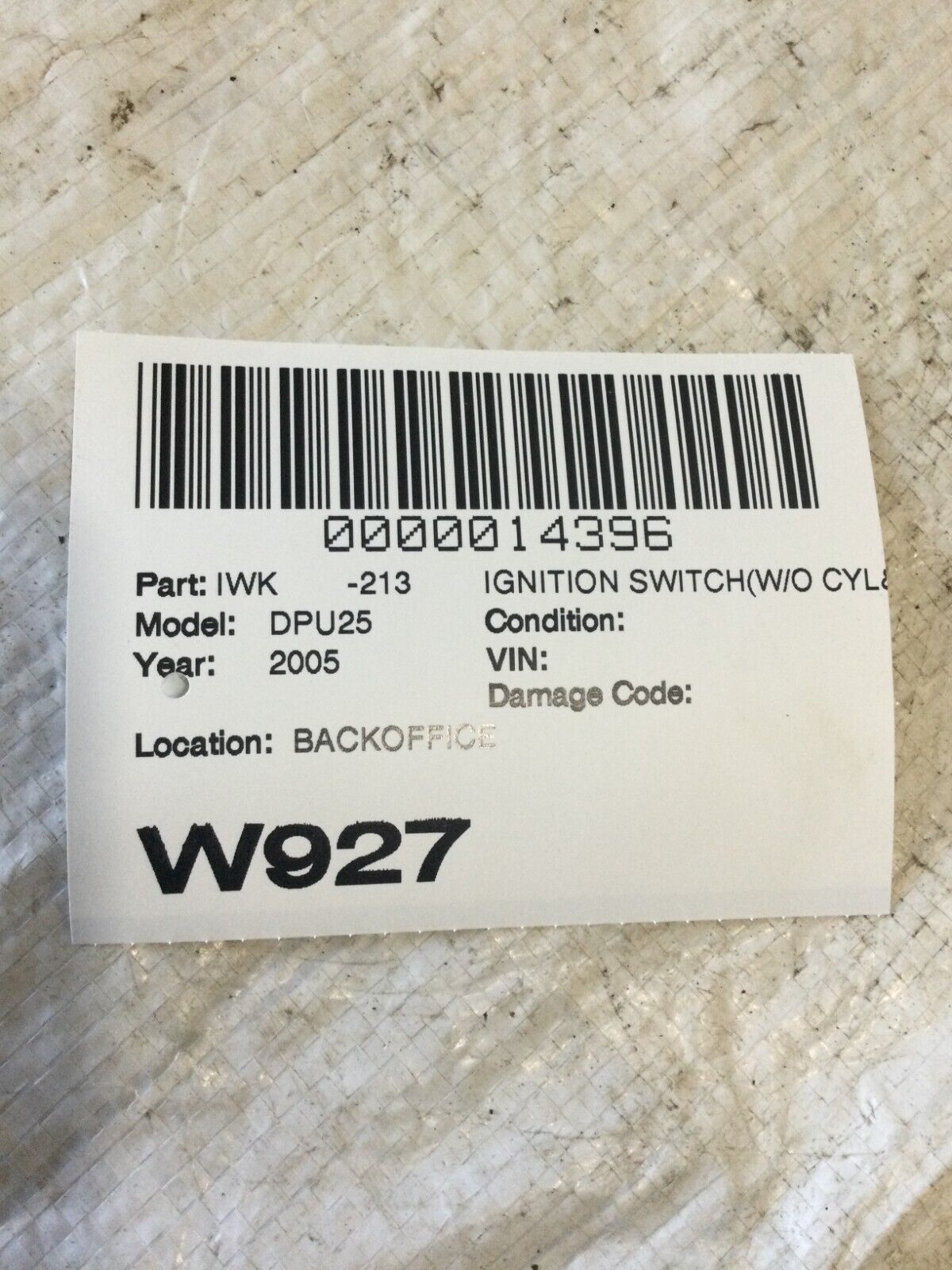 2005 Dodge Ram 2500 Ignition Switch OEM