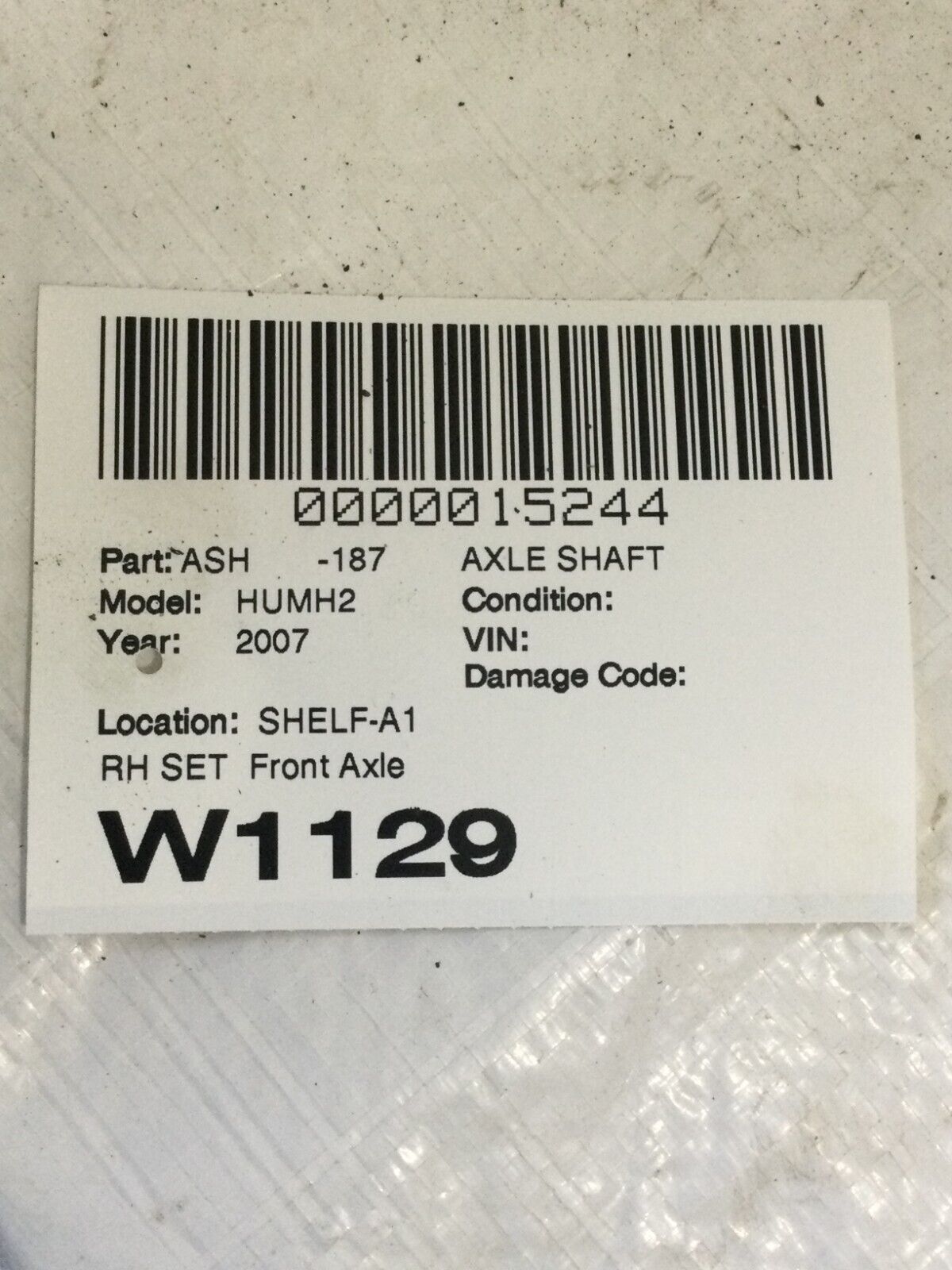 2007 HUMMER H2  Front Right Passenger  Side Axle  Shaft OEM