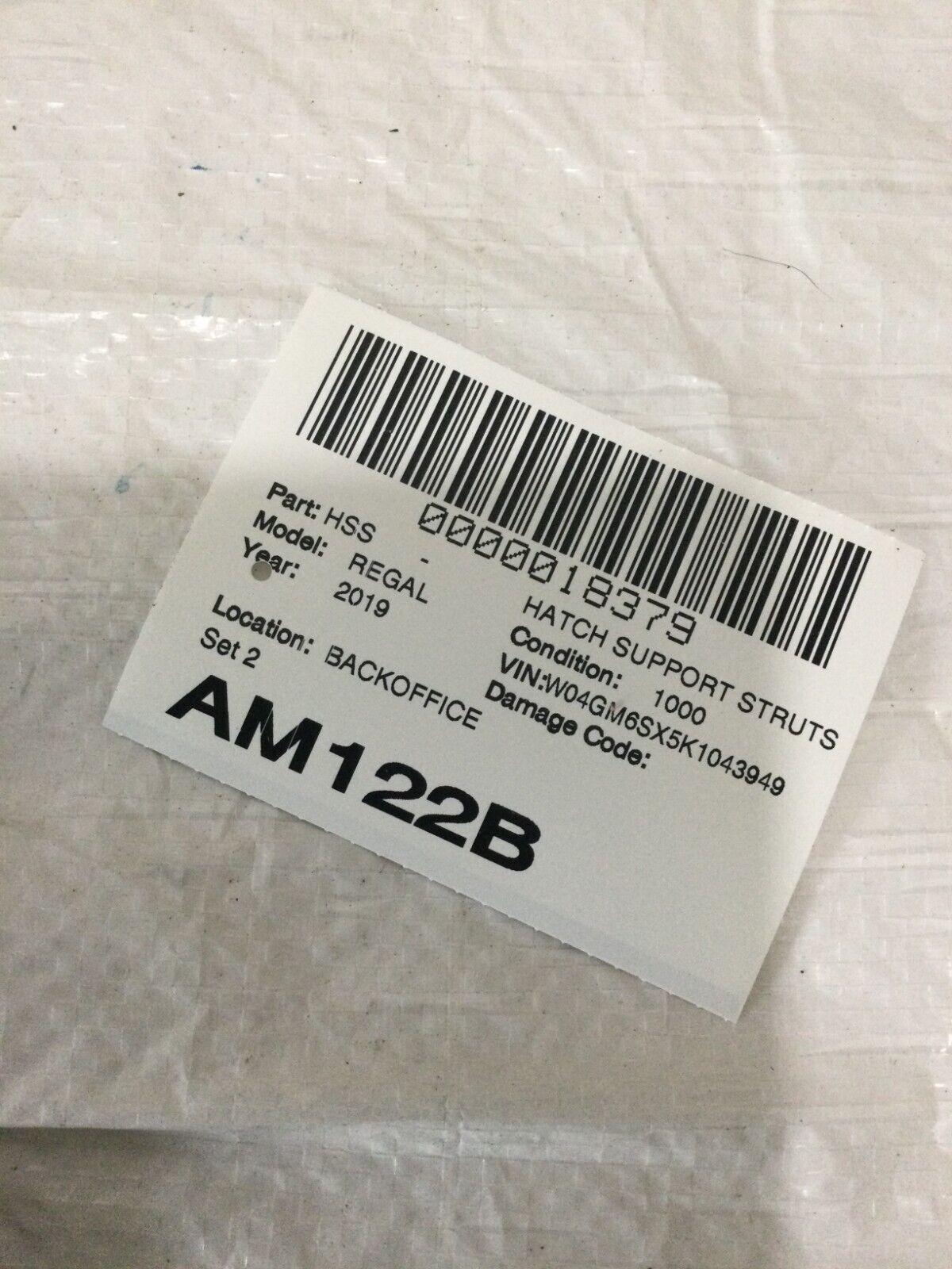 2019-2020 Buick Regal Sport Hatch Support Strut Set of 2 OEM