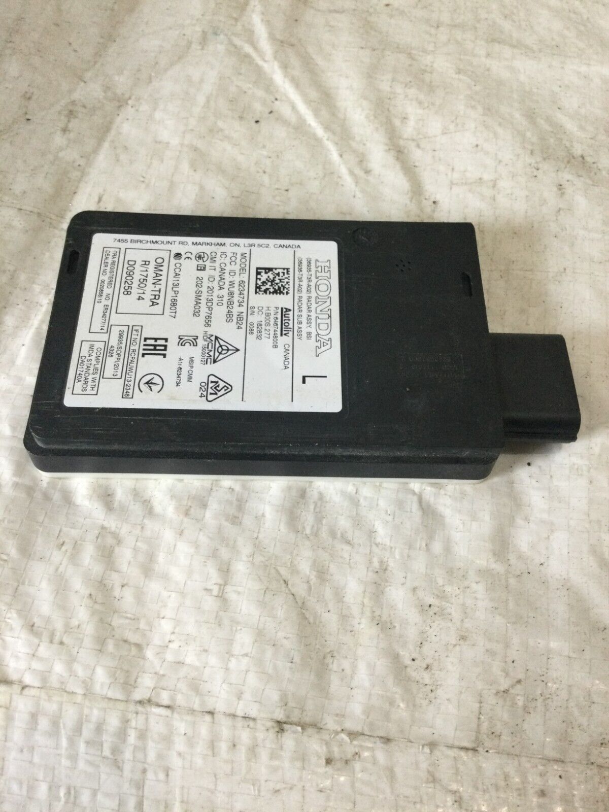 2019-2022 Acura ILX Driver Side Blind Spot Radar Sensor 36935-T3R-A02 OEM