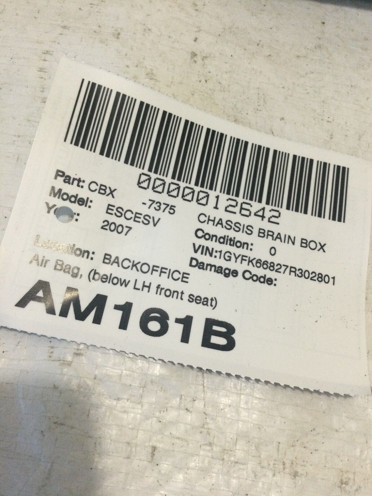 2007-2009 Cadillac Escalade ESV SRS Module 20823460 OEM