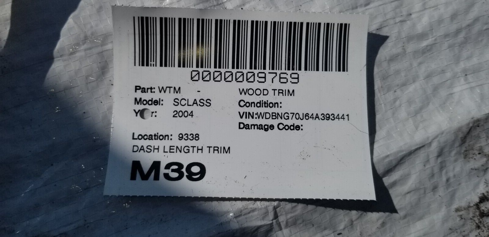 2003-2006 MERCEDES S430 W220 Center Dash Wood Panel Molding Trim 4788200 OEM