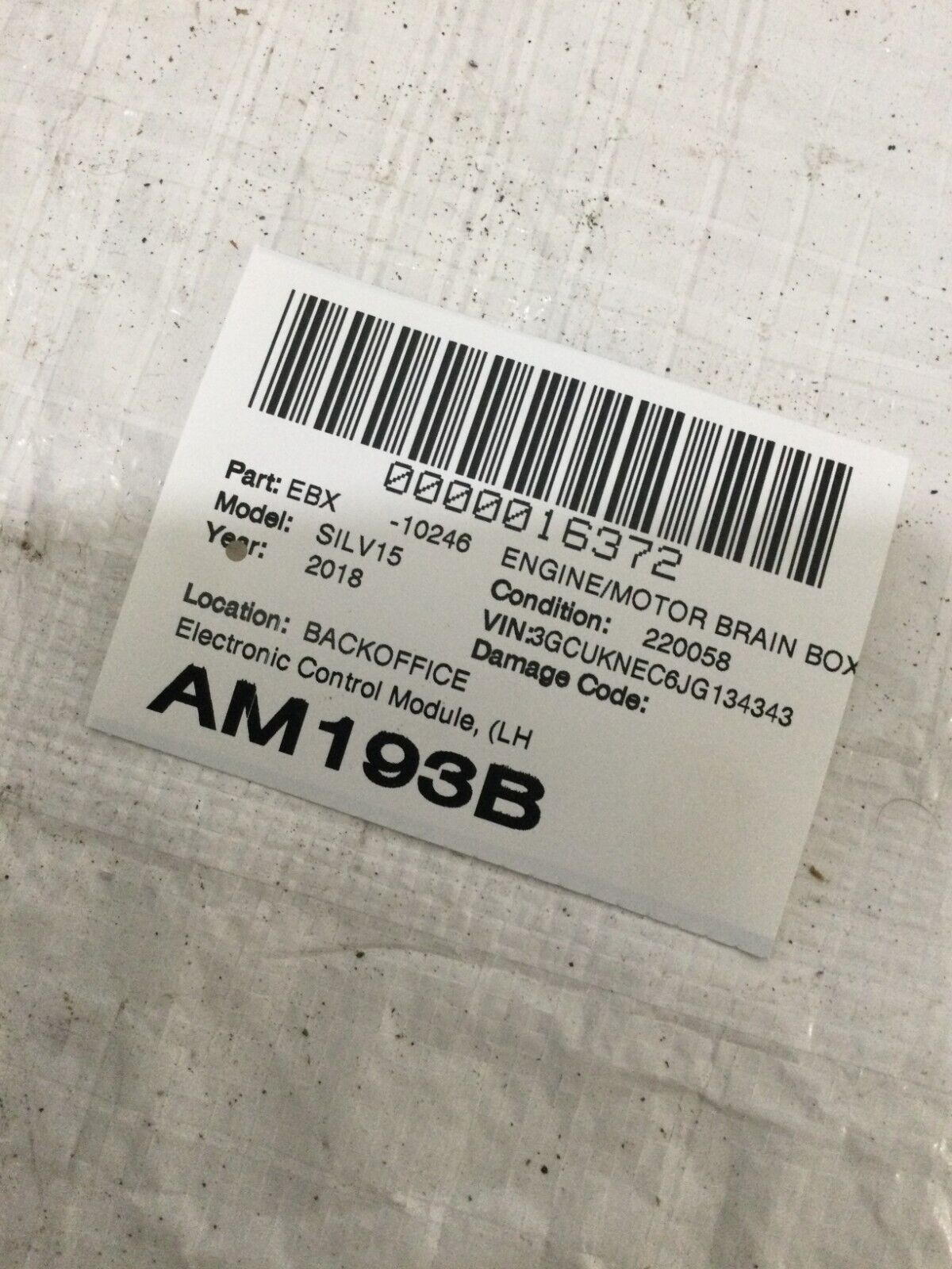 2018 Chevrolet Silverado 1500 Engine Control Module ECM 12686027