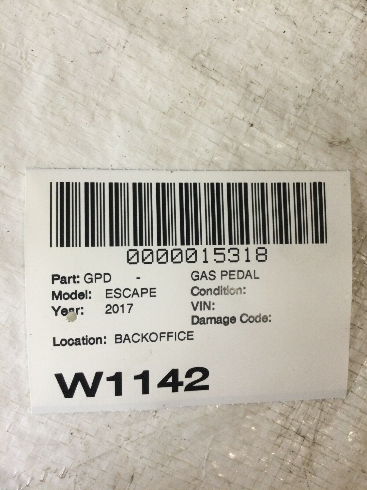 2017 Ford Escape Accelerator Gas Pedal  F1DC-9F836-AA OEM