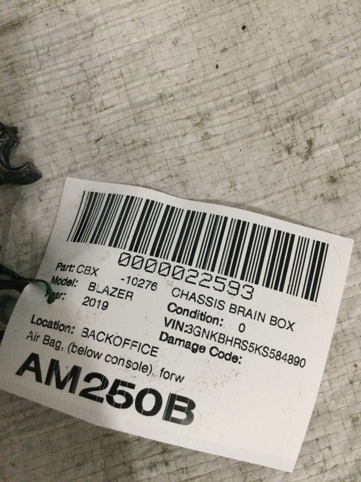 2019 Chevrolet Blazer SRS Control Module OEM 13529159