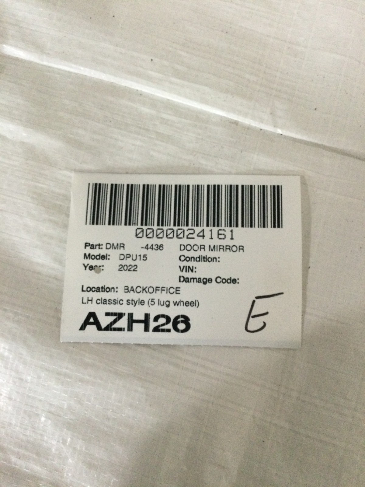 2022-2024 Dodge Ram 1500 LH Left Driver Door Mirror OEM 68595447AA DAMAGED