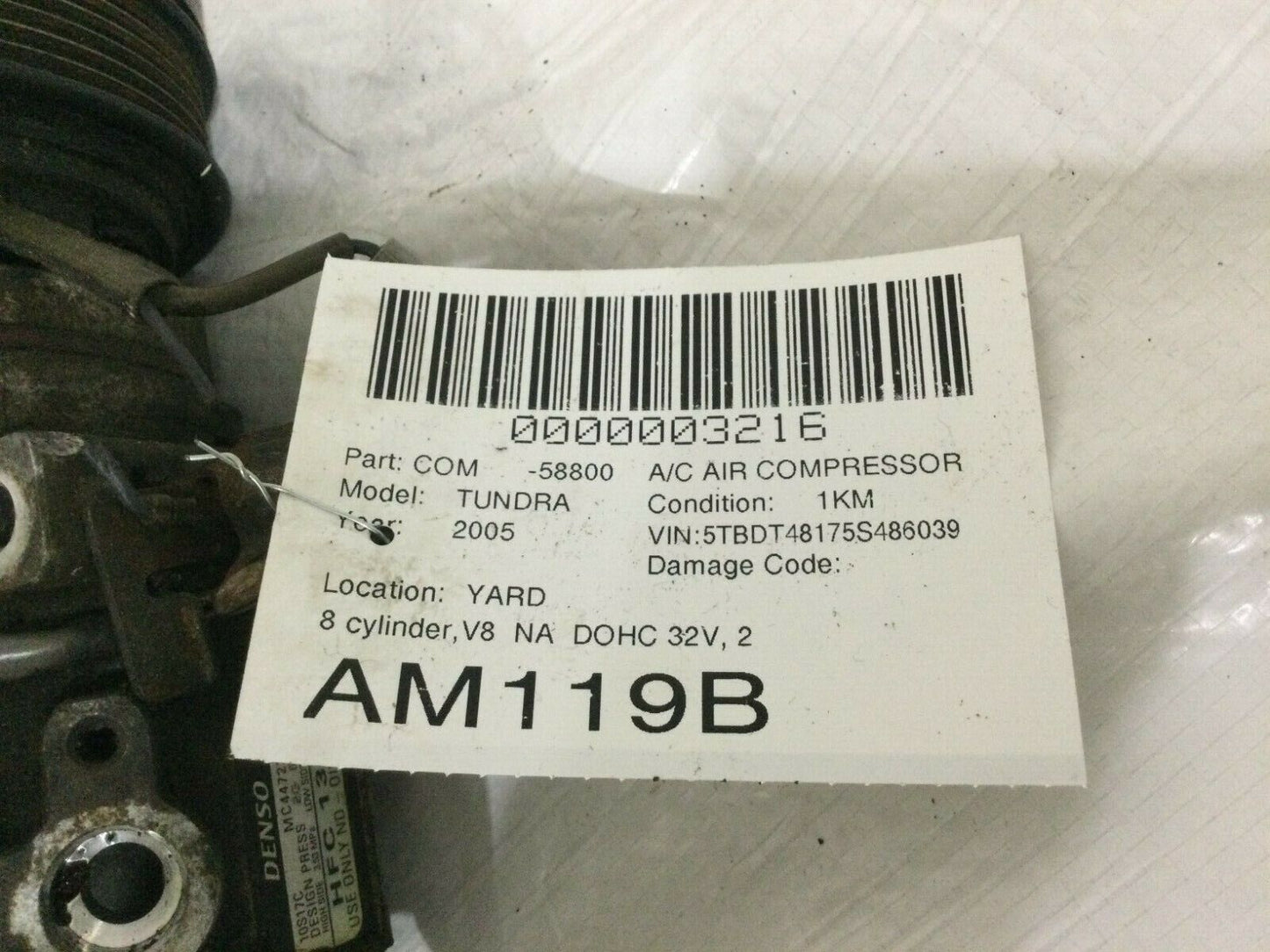 2005 Toyota Tundra A/C Compressor OEM 4.7L V8