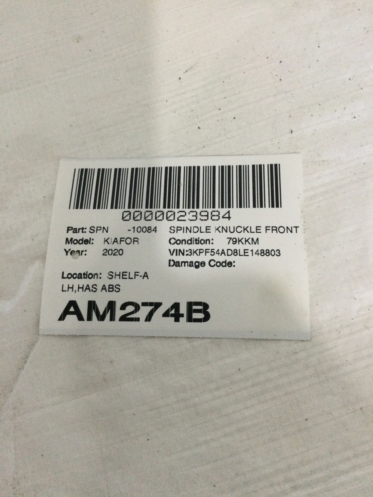 2020 Kia Forte Front Left Spindle Knuckle OEM